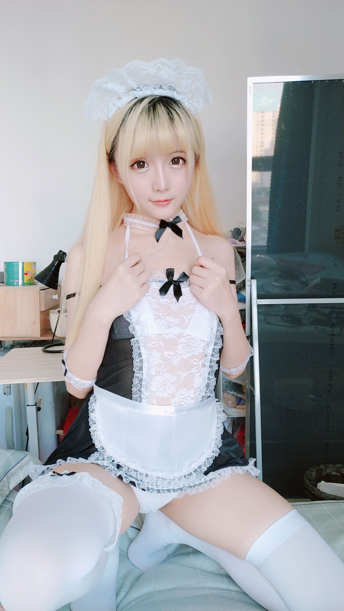 Coser小姐姐星之迟迟 女仆 Cosplay-第45张
