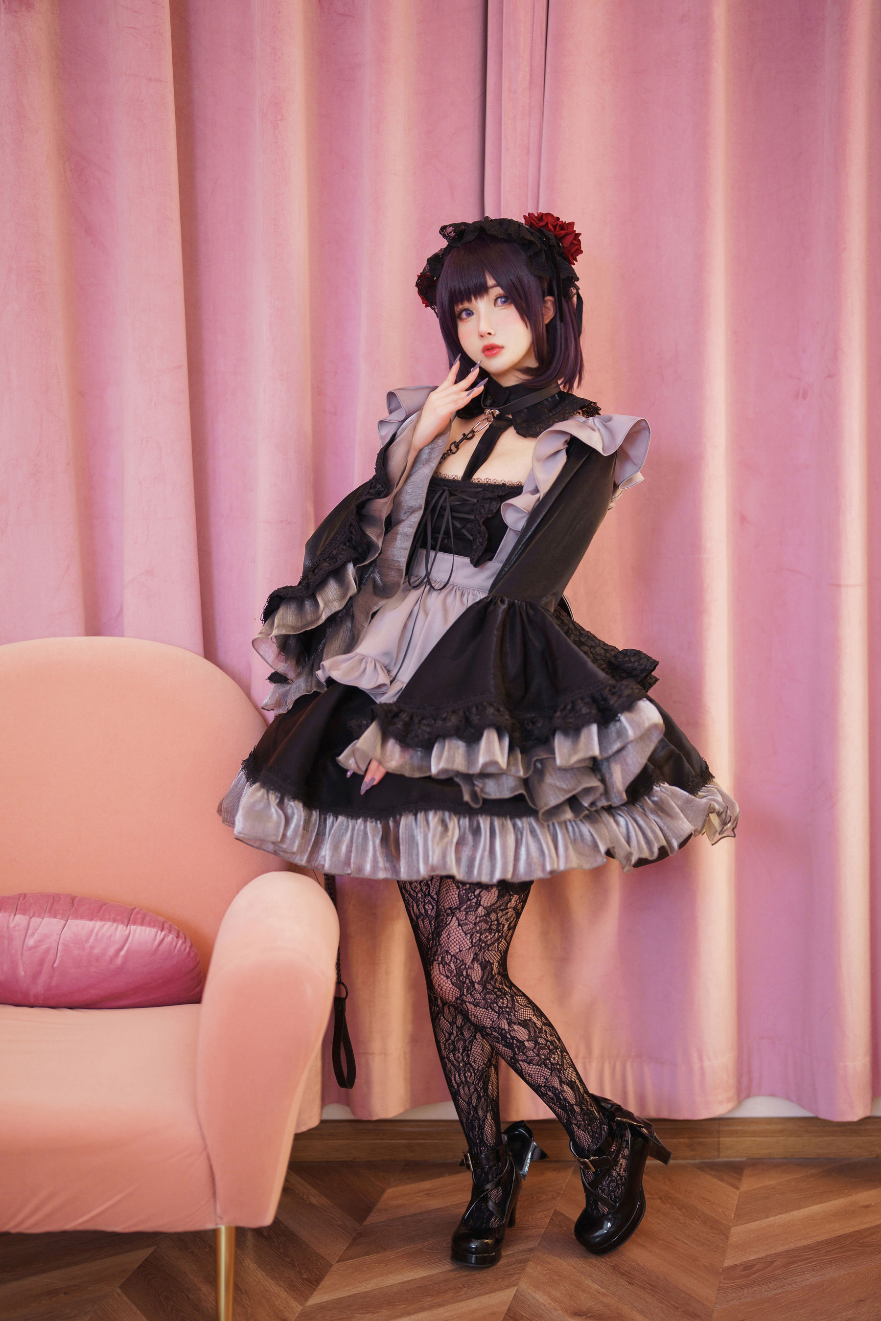COS福利rioko凉凉子(肉扣热热子) – 黑江雫 耻辱俱乐部 小雫 Cosplay-第35张