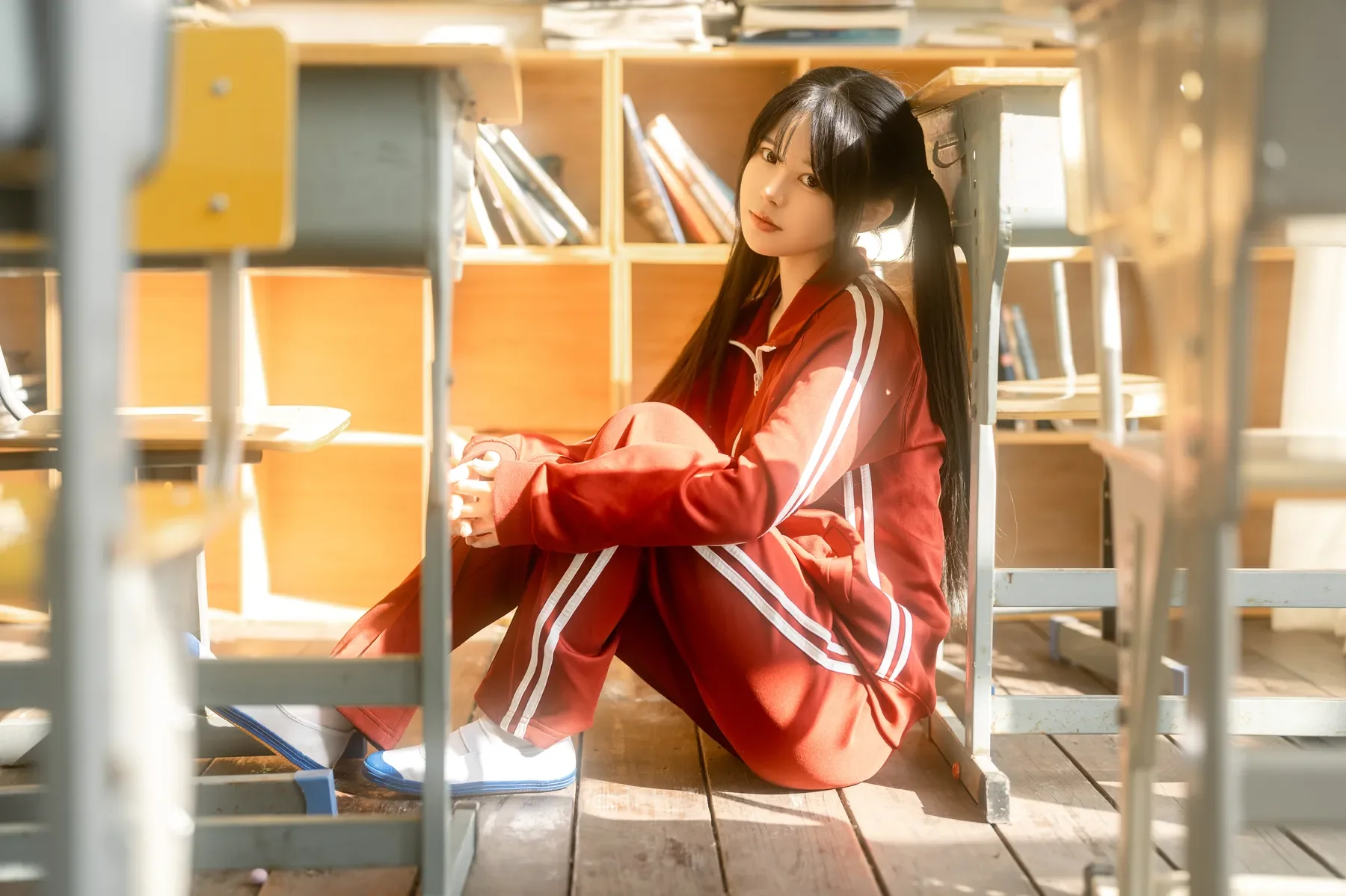 rua阮阮 – 课间阳光-红色校服 Cosplay-第41张