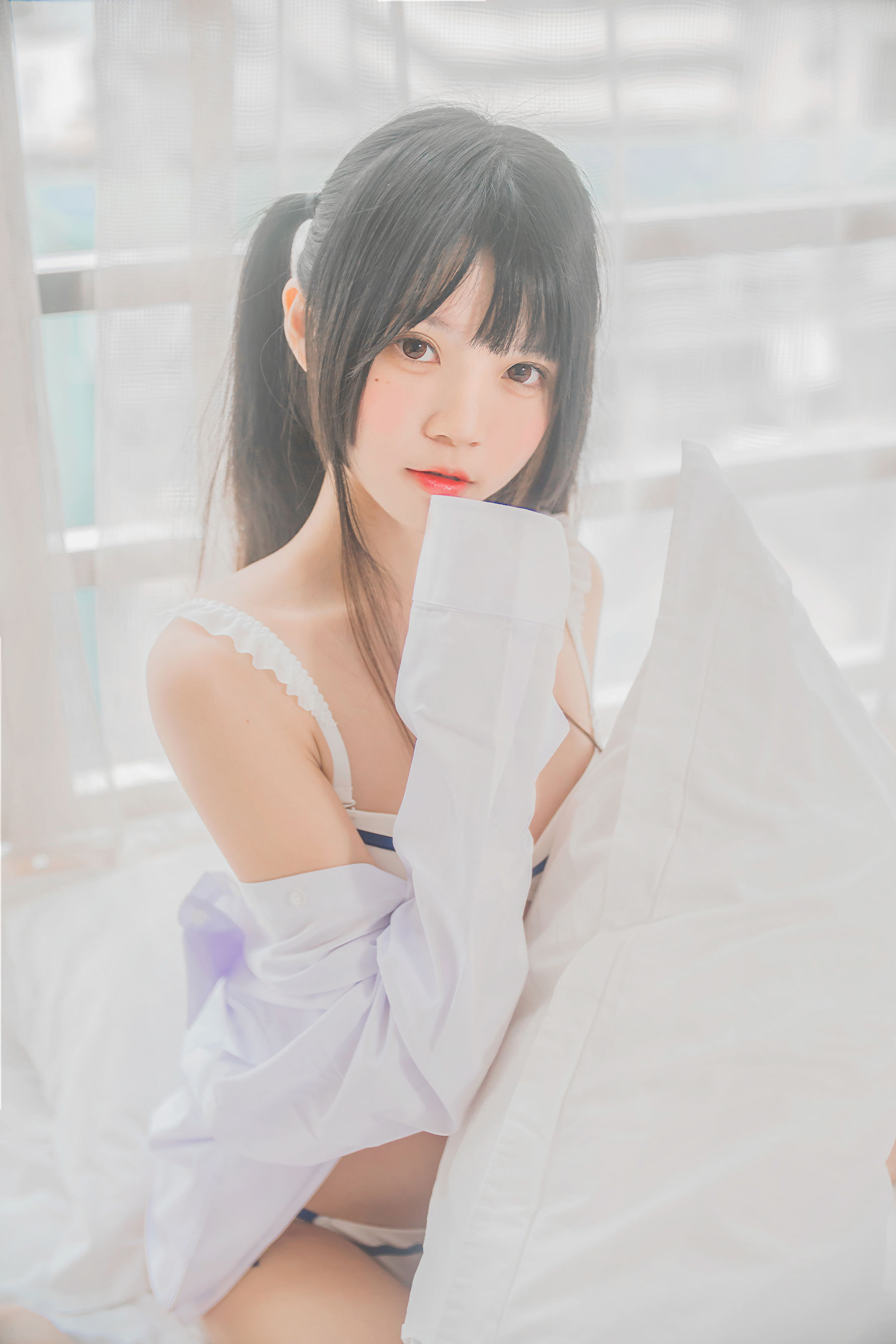 桜桃喵 《白衬衫双马尾》 Cosplay-第14张