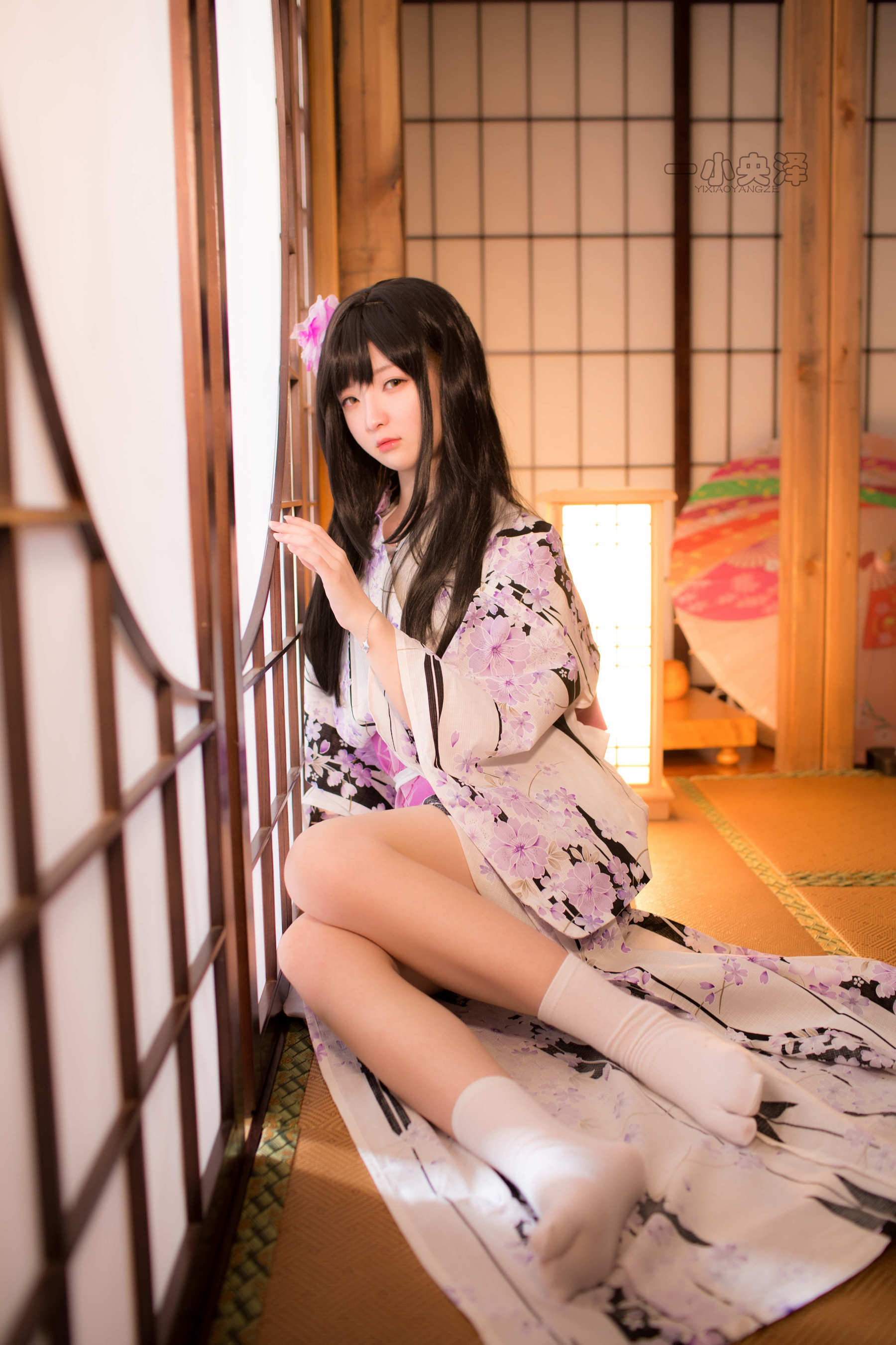 [萝莉COS] 一小央泽 – 和服短袜 Cosplay-第6张