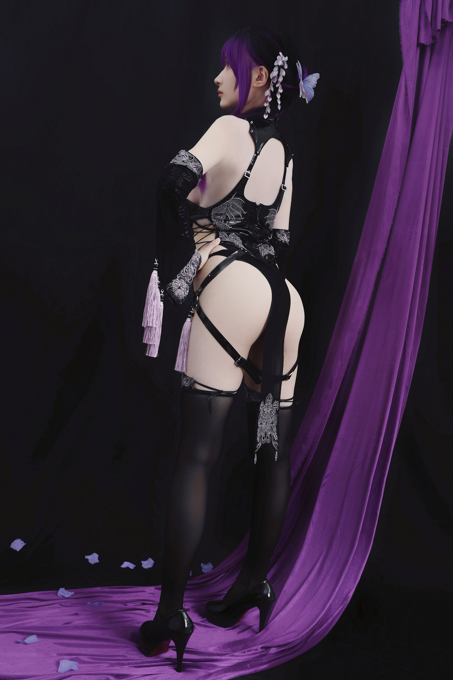 幼愛youmeko – 紫流苏旗袍 Cosplay-第23张