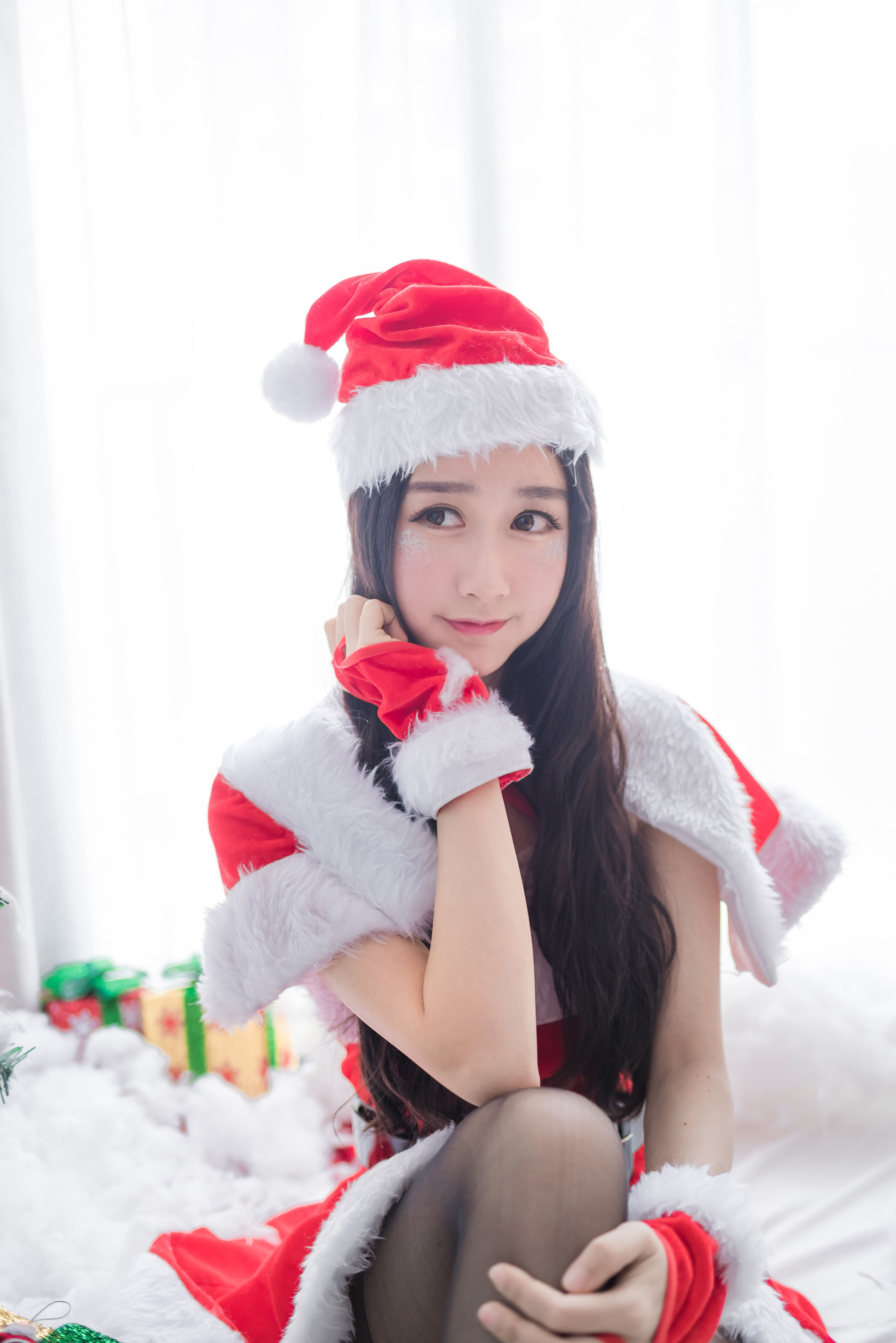 萌系小姐姐木绵绵OwO 圣诞老人和驯鹿酱 Cosplay-第2张