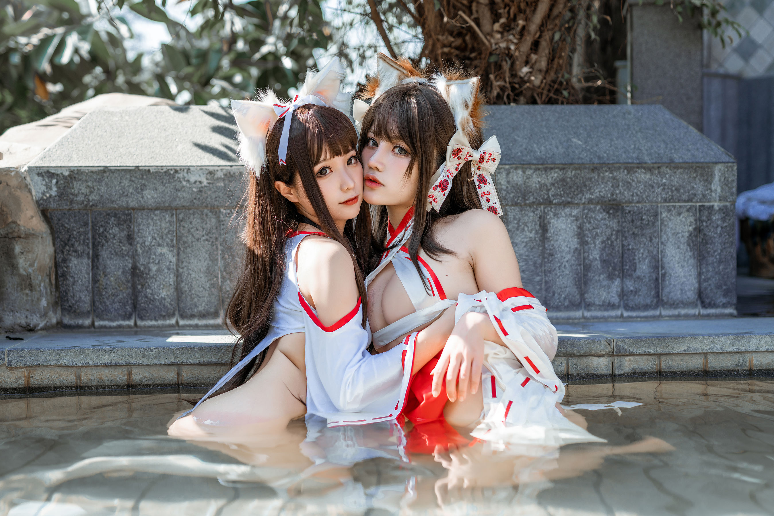 动漫博主蠢沫沫一笑芳香沁 – 双人狐 Cosplay-第13张