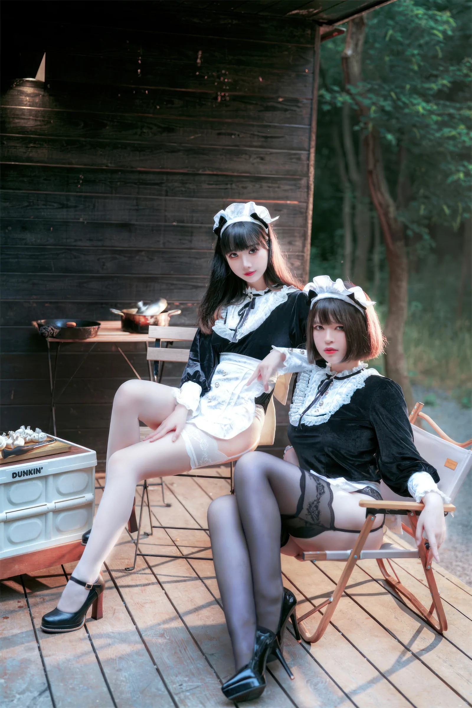 半半子面饼仙儿 – メイド姉妹 Cosplay-第38张