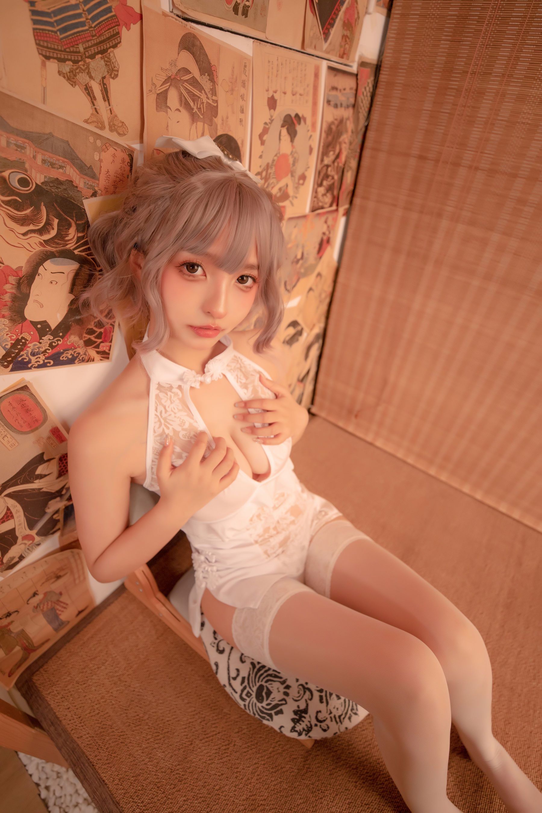 神楽坂真冬 白旗袍 Cosplay-第33张