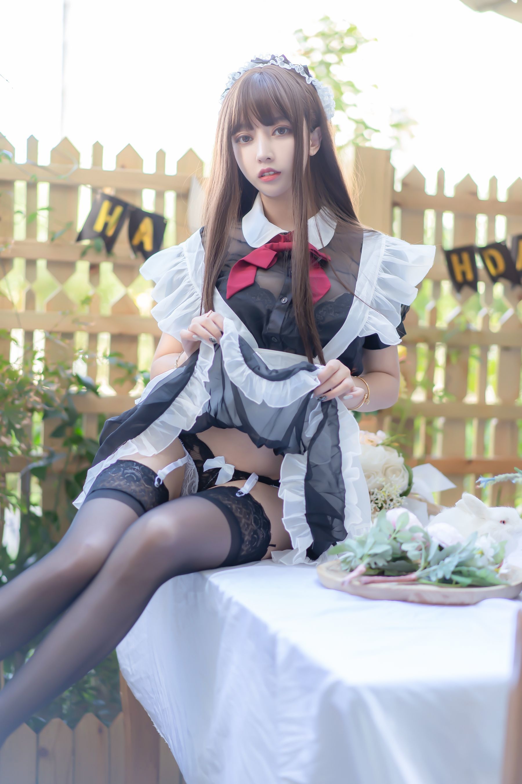 斗鱼米线线sama写真 透明女仆 Cosplay-第21张