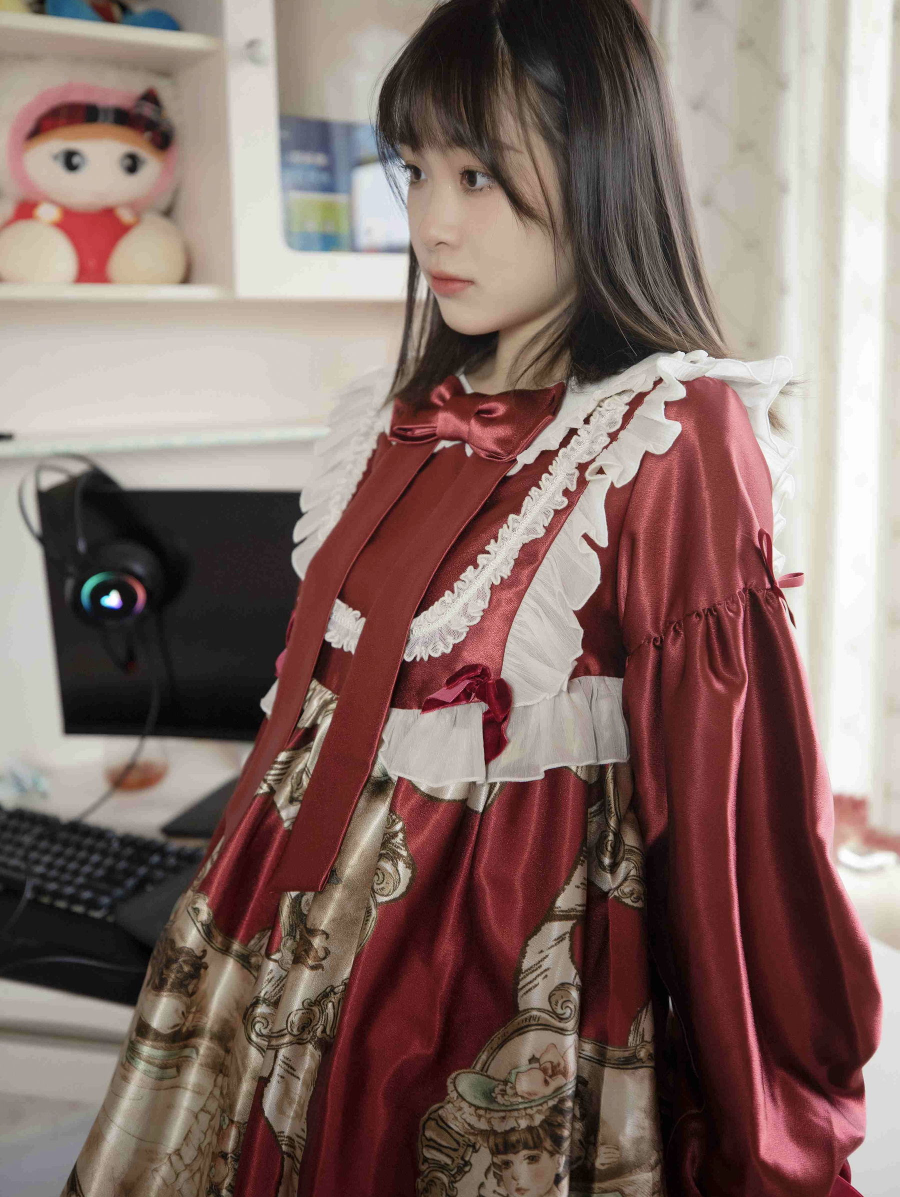幻琪琪 – 红色Lolita 黑丝 Cosplay-第8张