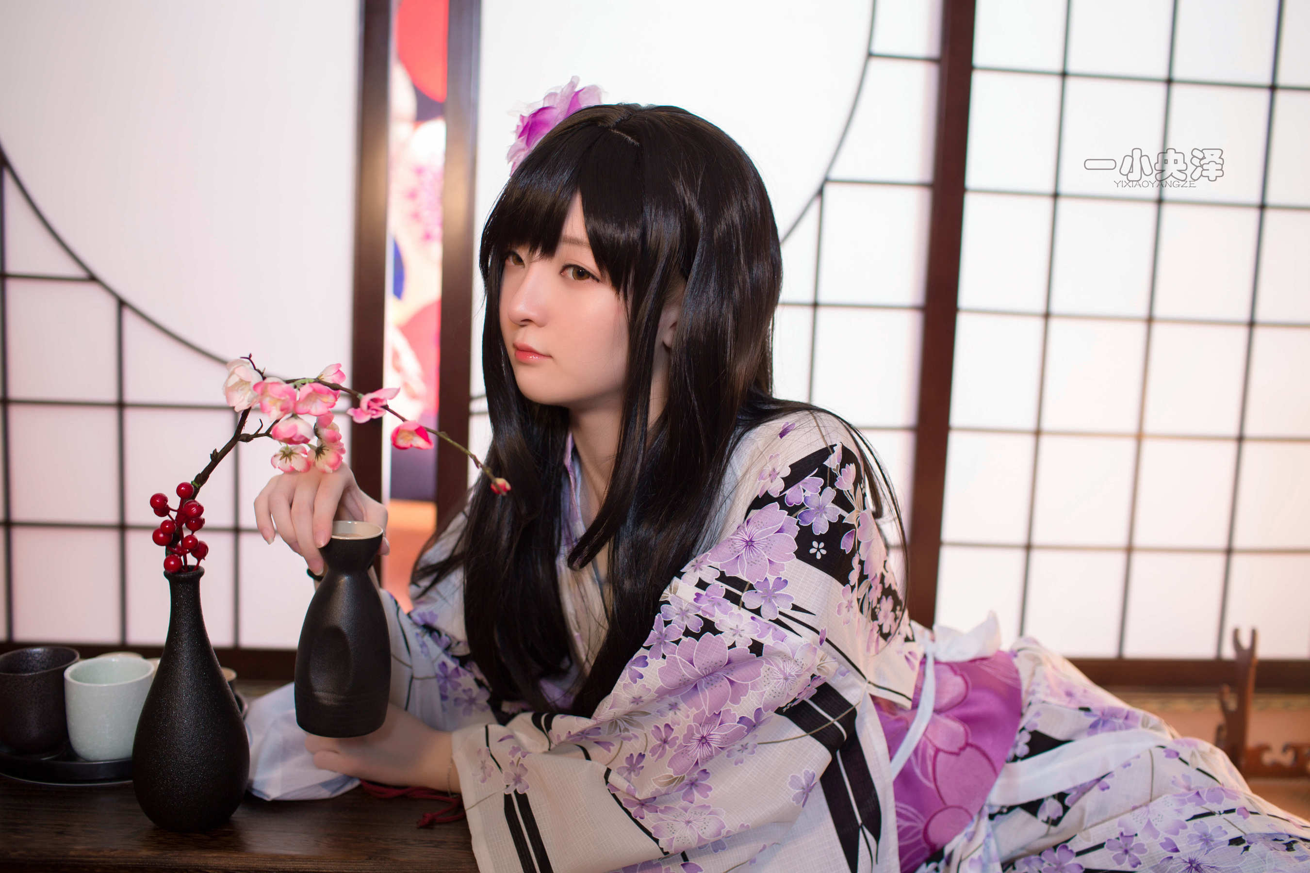 [萝莉COS] 一小央泽 – 和服短袜 Cosplay-第40张