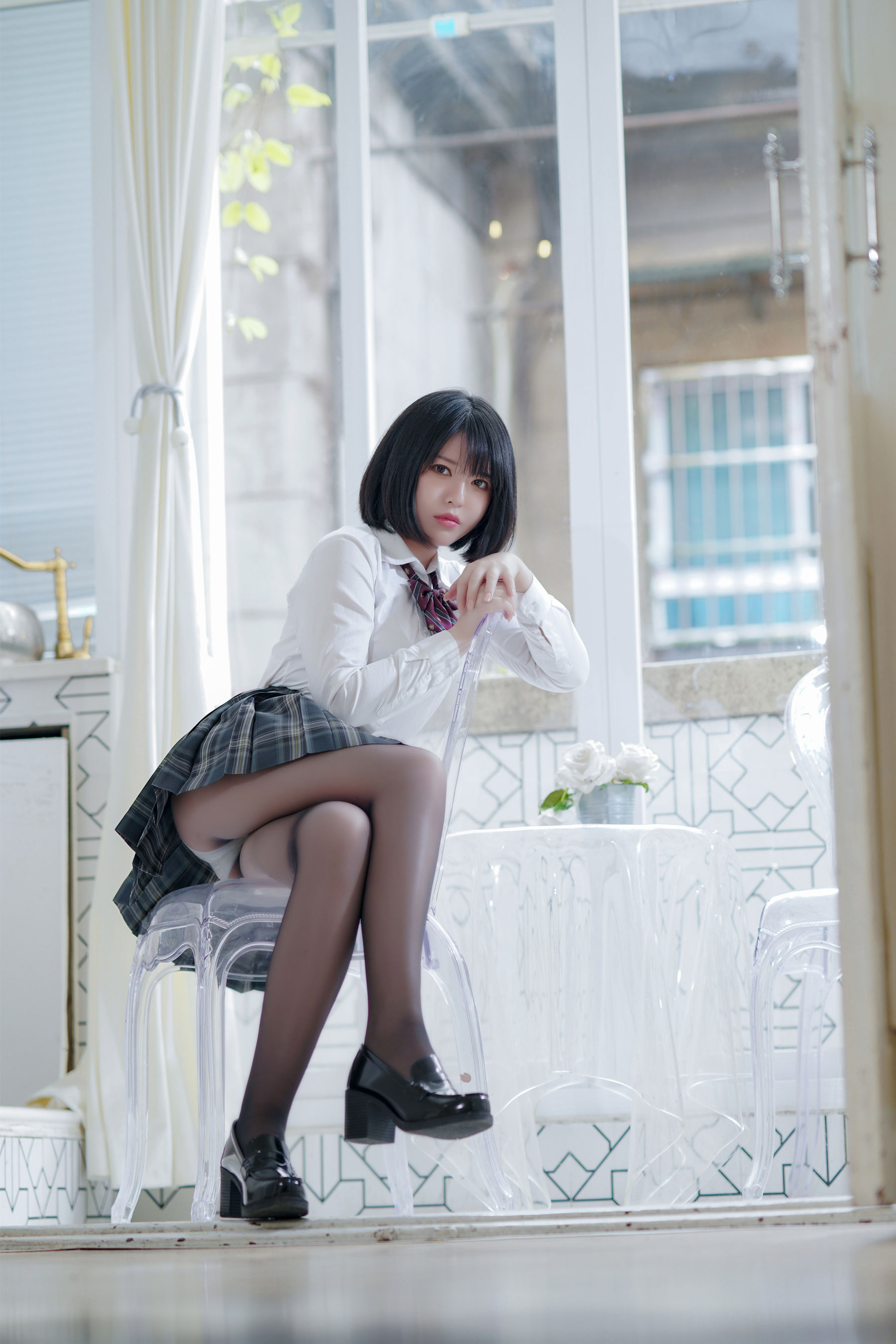 半半子 – 彼女の制服姿が好き Cosplay-第25张