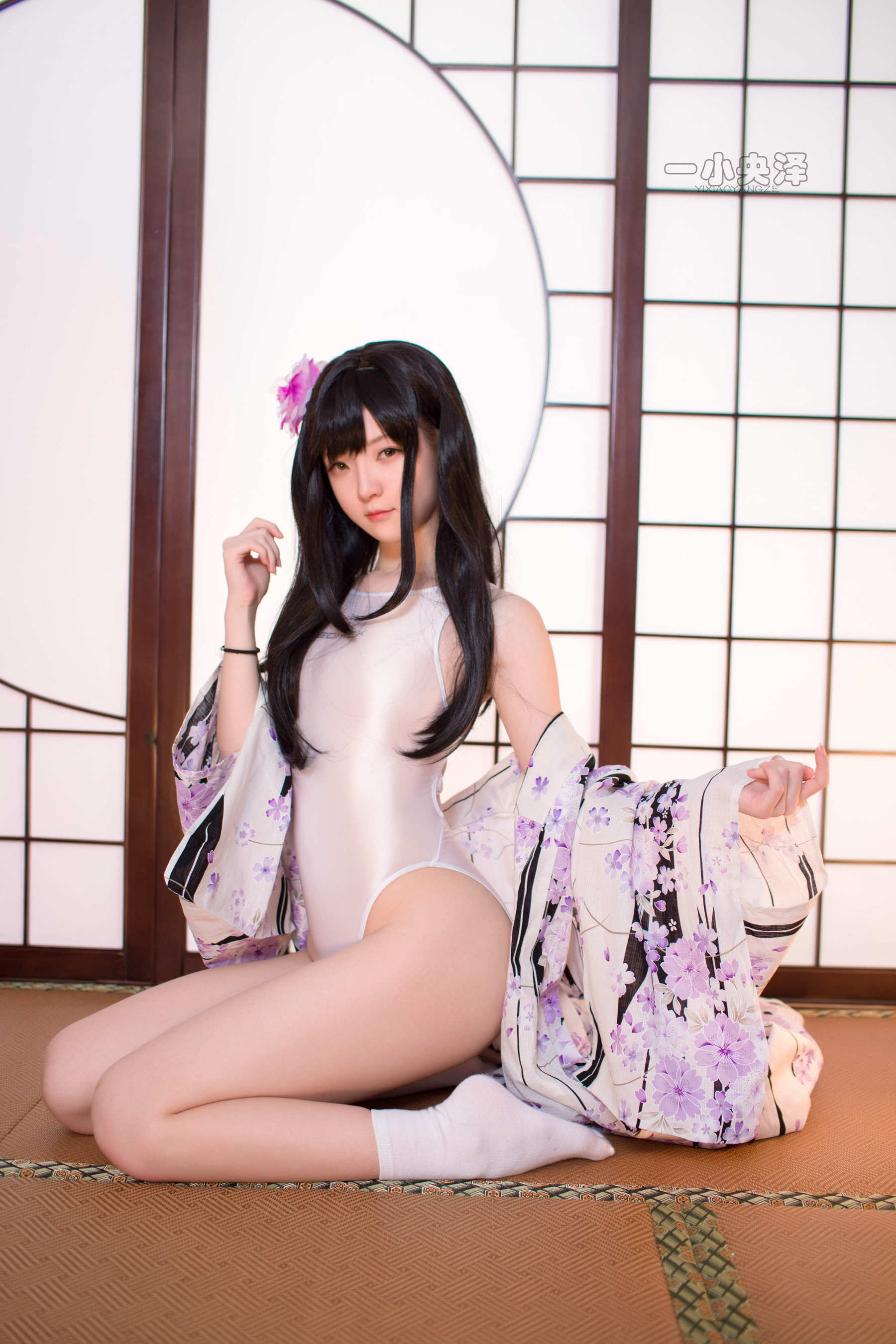 [萝莉COS] 一小央泽 – 和服短袜 Cosplay-第31张