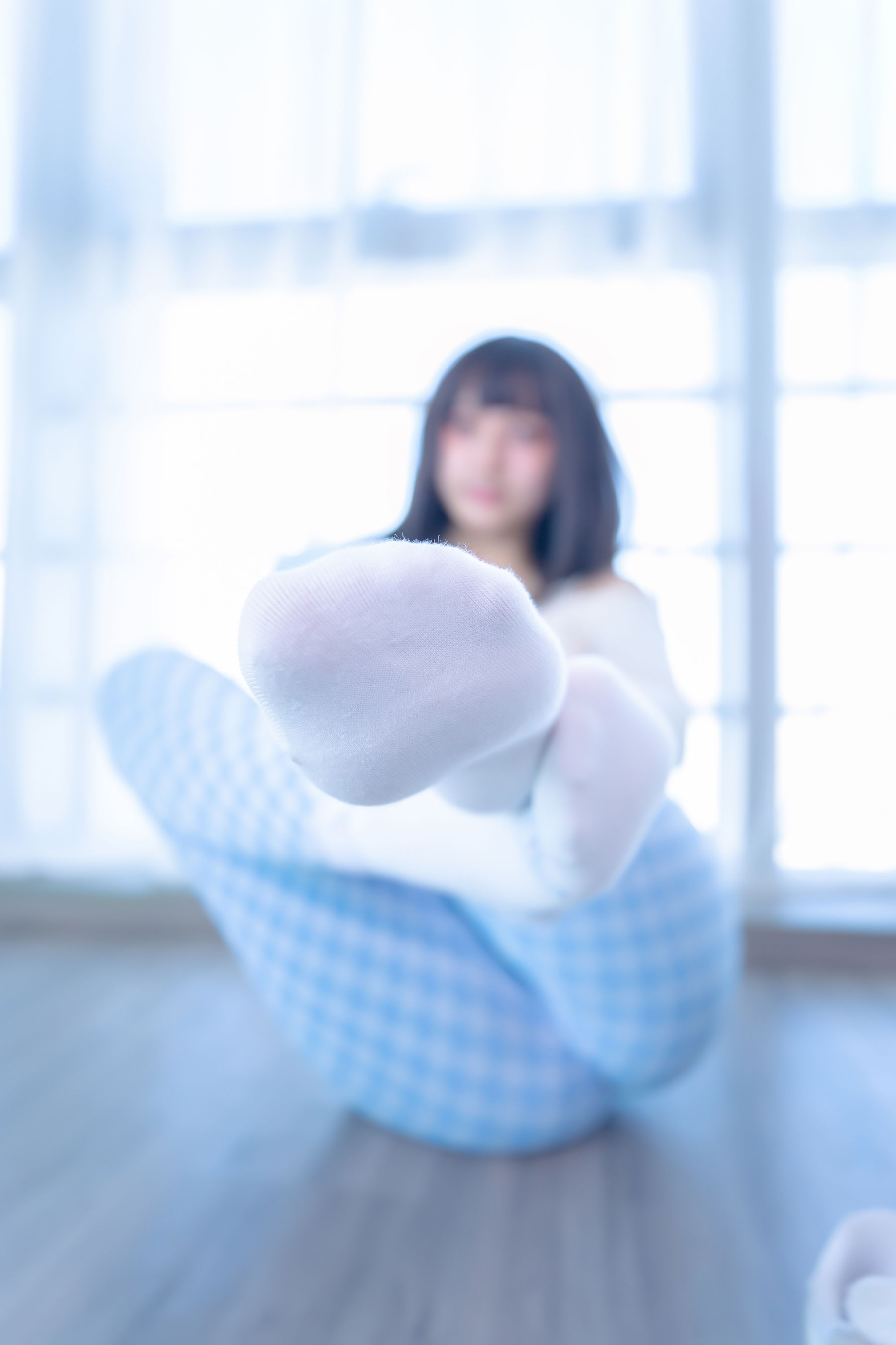 萝莉神楽板真冬 – 蓝白格 Cosplay-第47张