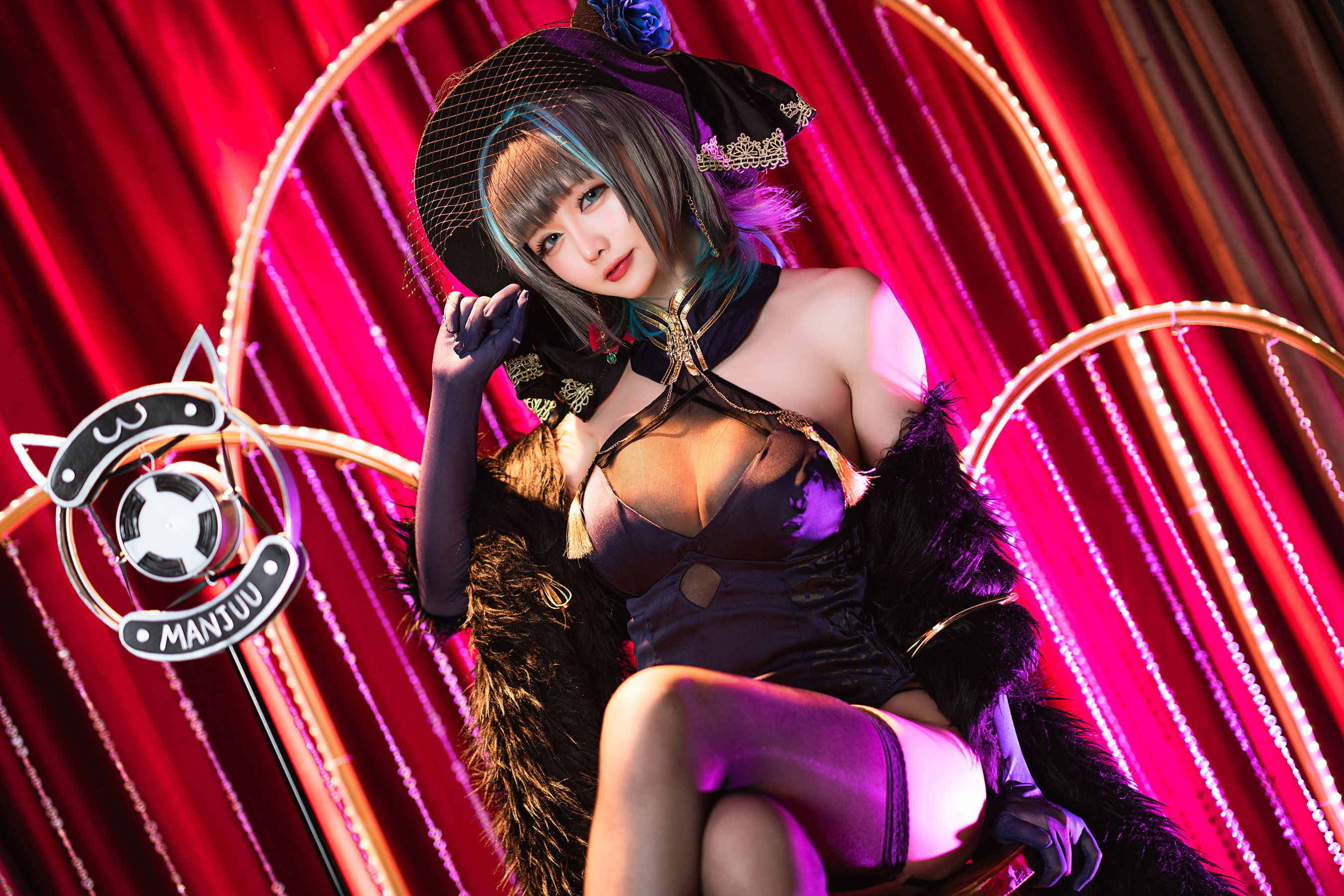 Coser小姐姐星之迟迟 – 柴郡 音乐绚烂caitsith Cosplay-第43张
