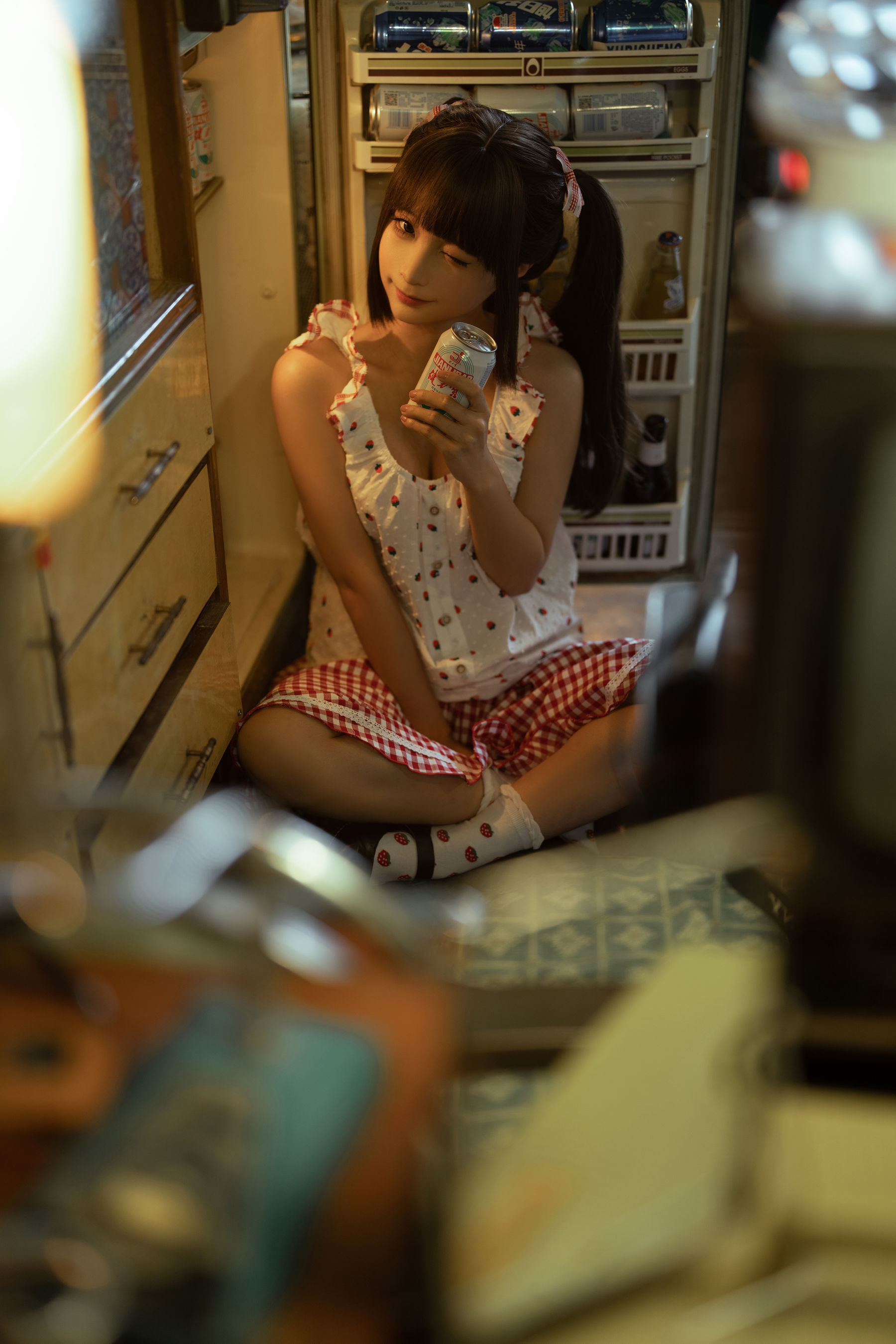 动漫博主蠢沫沫 – 红格子 Cosplay-第2张