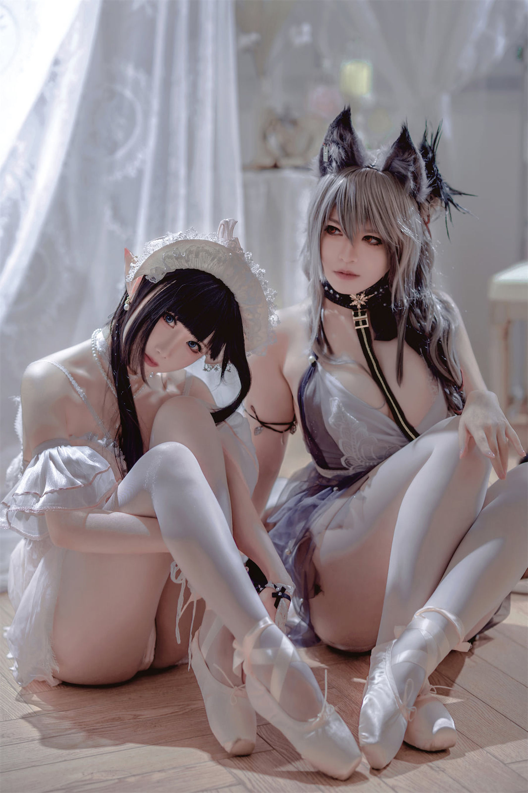 面饼仙儿半半子 – Arknights 黑x森蚺バレエ Cosplay-第13张