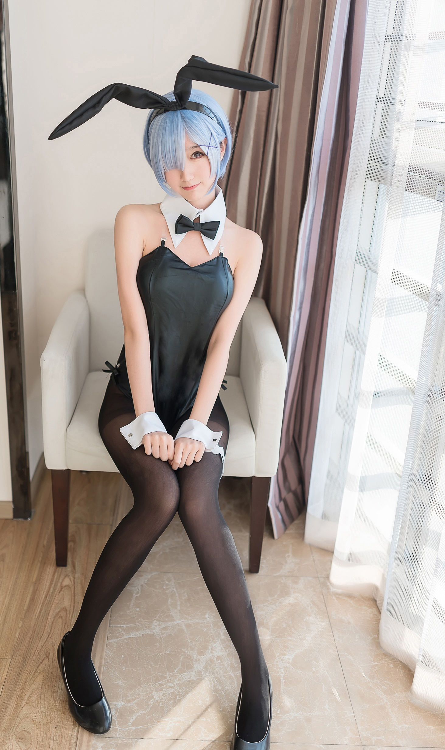 萌系小姐姐木绵绵OwO – 蕾姆兔女郎 Cosplay-第4张