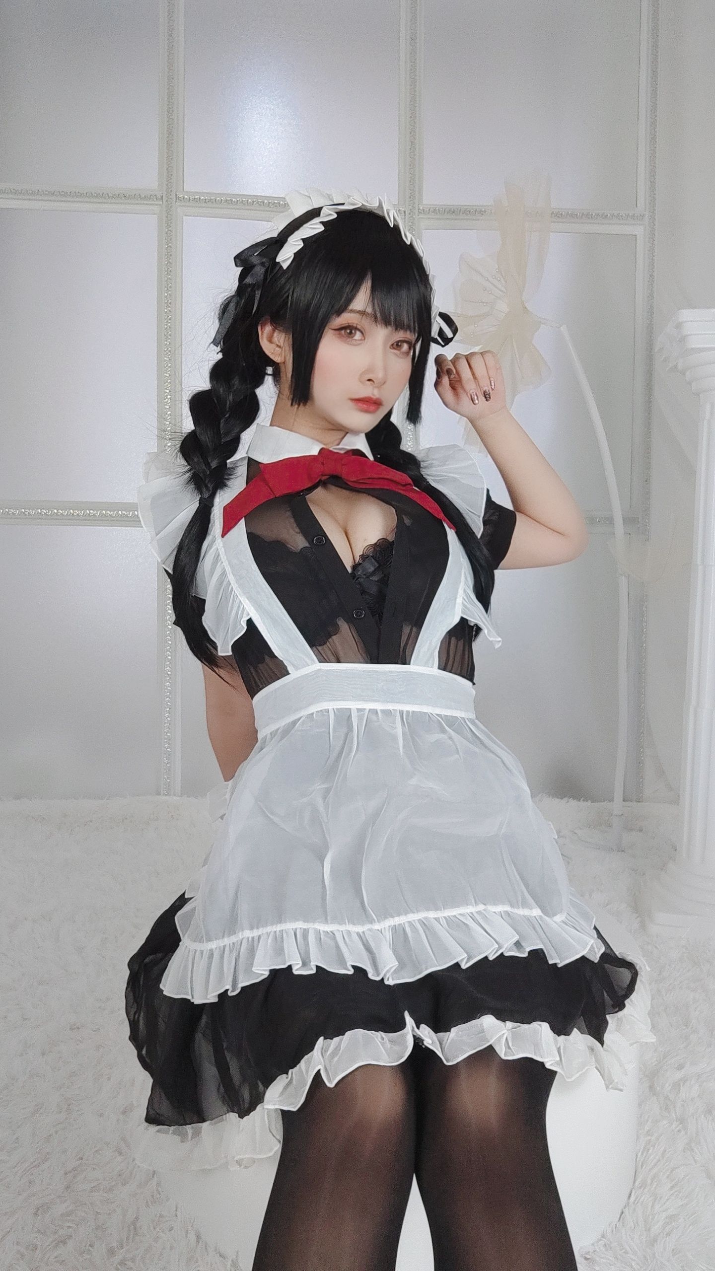 动漫博主洛璃LoLiSAMA – 黑丝女仆 Cosplay-第17张