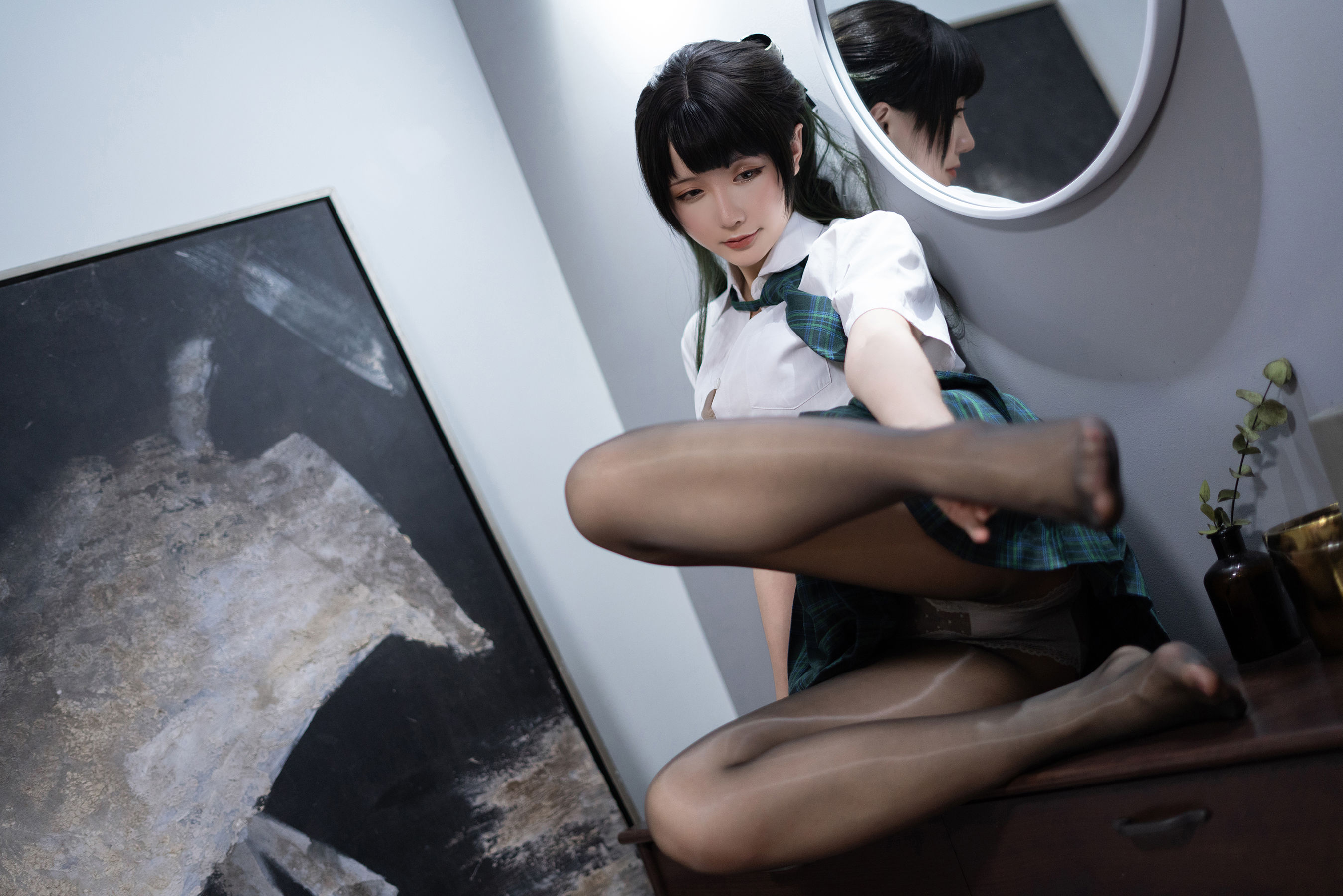 Coser小姐姐星之迟迟 – JK-绿 Cosplay-第32张