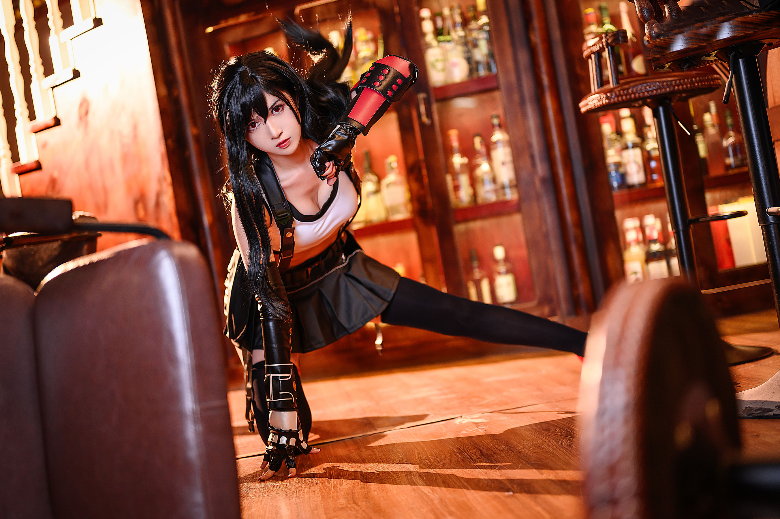 超人气Coser鳗鱼霏儿 – 蒂法战斗服 Cosplay-第1张