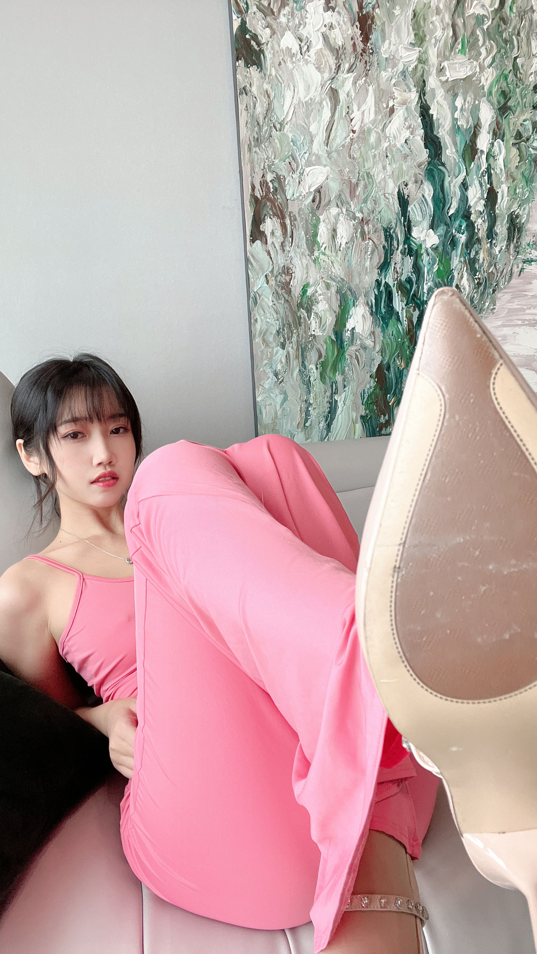 微博人气Coser不呆猫 – 浴室粉色激凸人妻 Cosplay-第32张