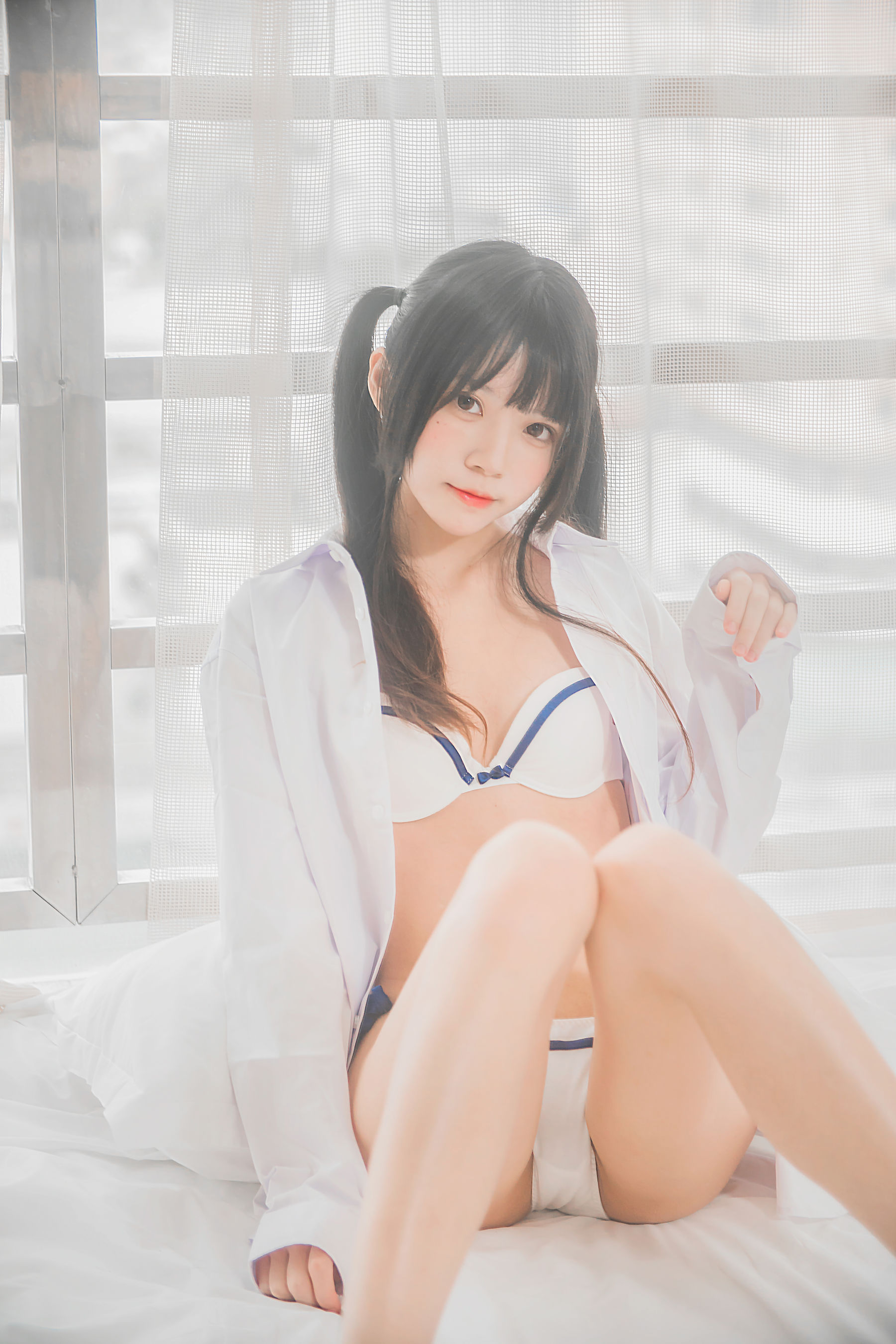 桜桃喵 《白衬衫双马尾》 Cosplay-第19张