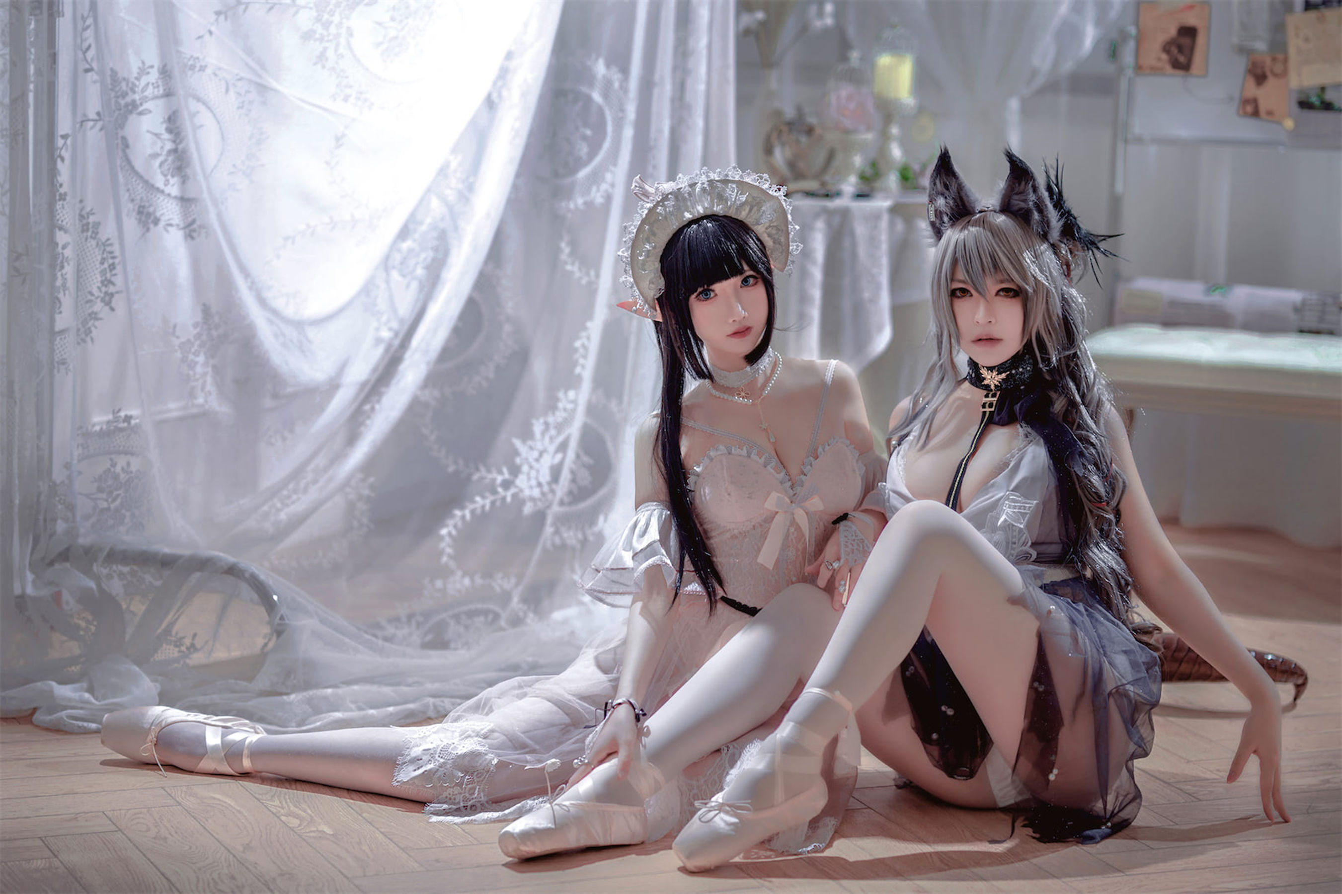 面饼仙儿半半子 – Arknights 黑x森蚺バレエ Cosplay-第11张