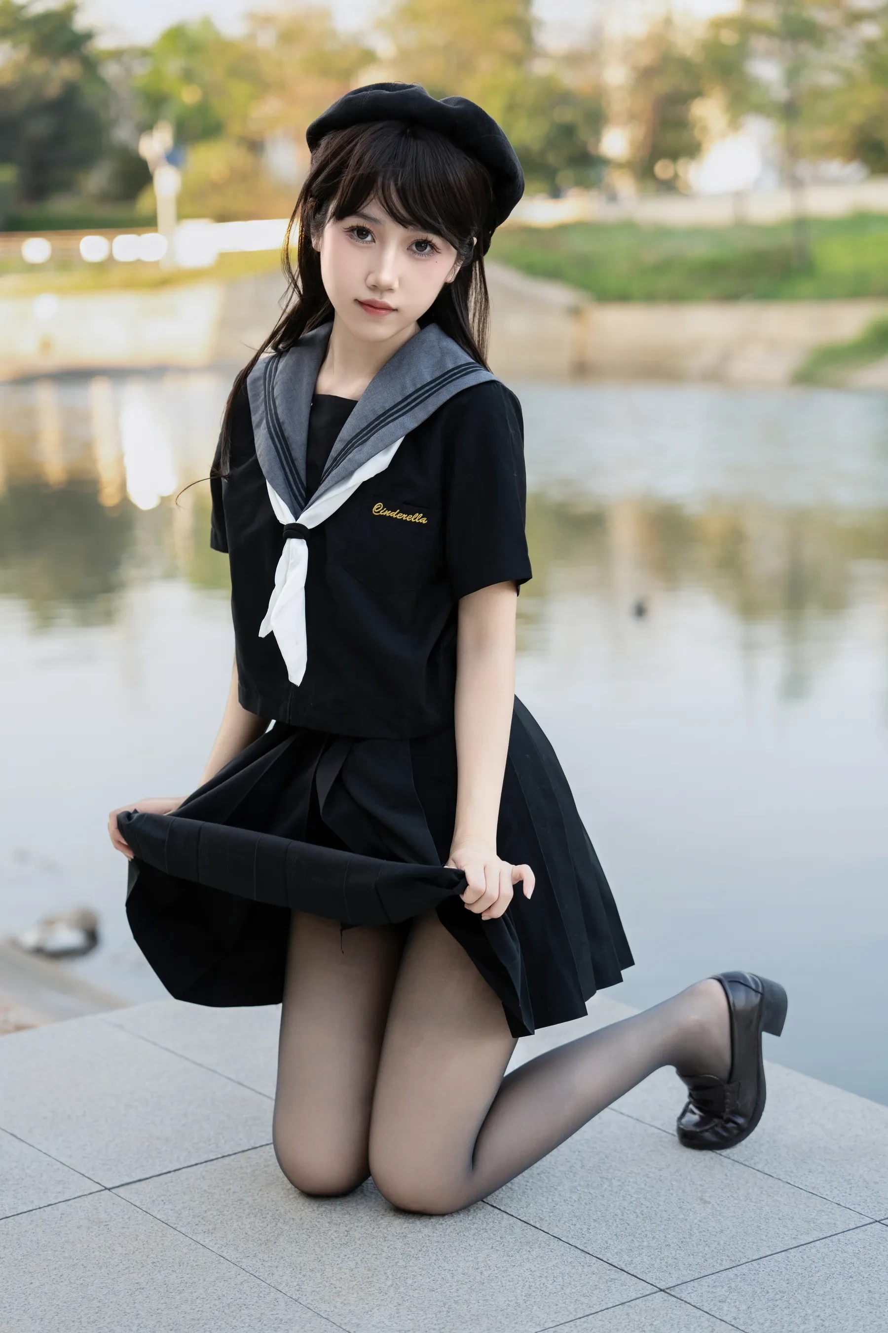 不呆猫 – 放课后野外JK Cosplay-第12张