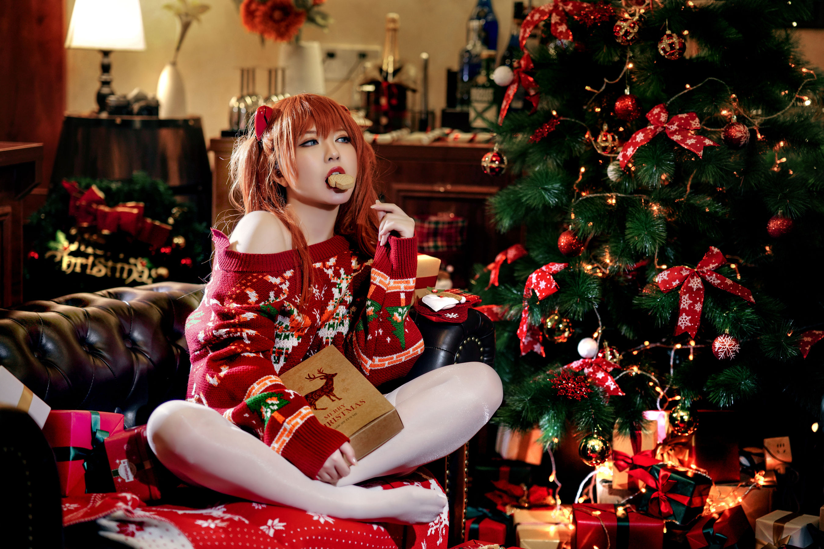 半半子 – 式波・ASUKA Christmas Cosplay-第32张