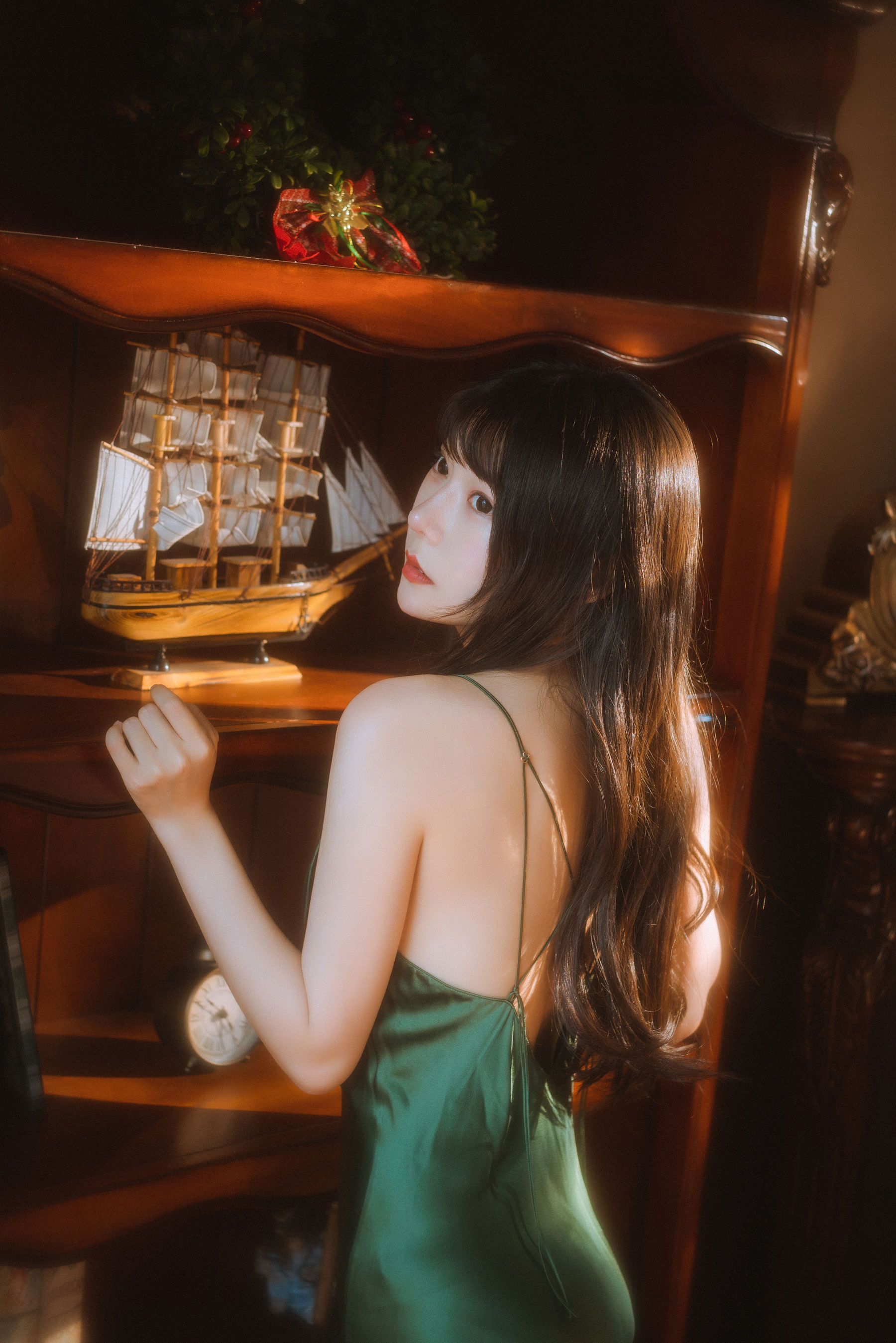 香草喵露露 – 杨枝甘露 绿色连衣裙 Cosplay-第1张
