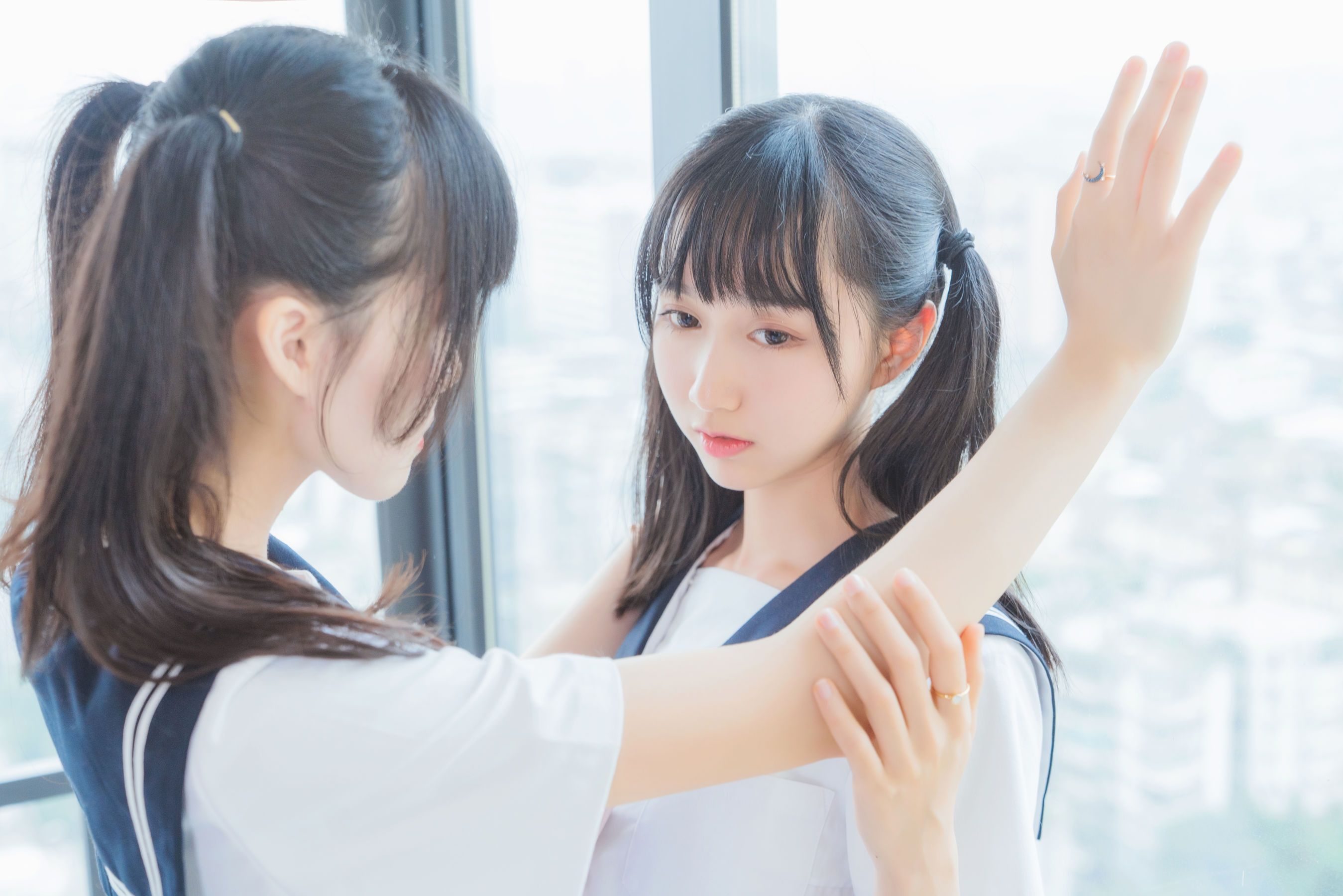 萌系小姐姐木绵绵OwO桜桃喵 她(制服×制服) Cosplay-第35张