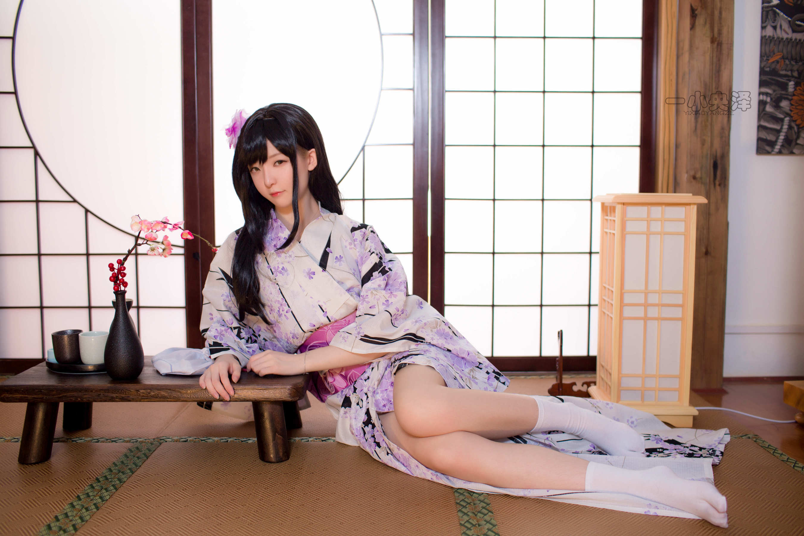 [萝莉COS] 一小央泽 – 和服短袜 Cosplay-第36张