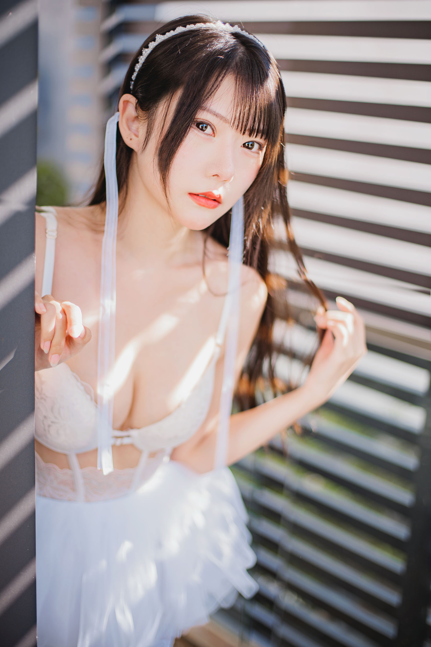 香草喵露露 – 杨枝甘露 白色纱裙 Cosplay-第1张