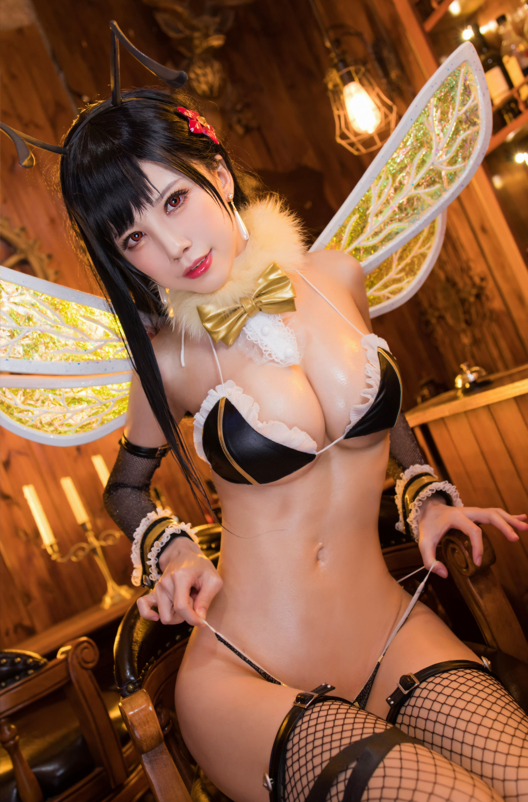 动漫博主水淼aqua – 黑皮蜜蜂 Cosplay-第28张
