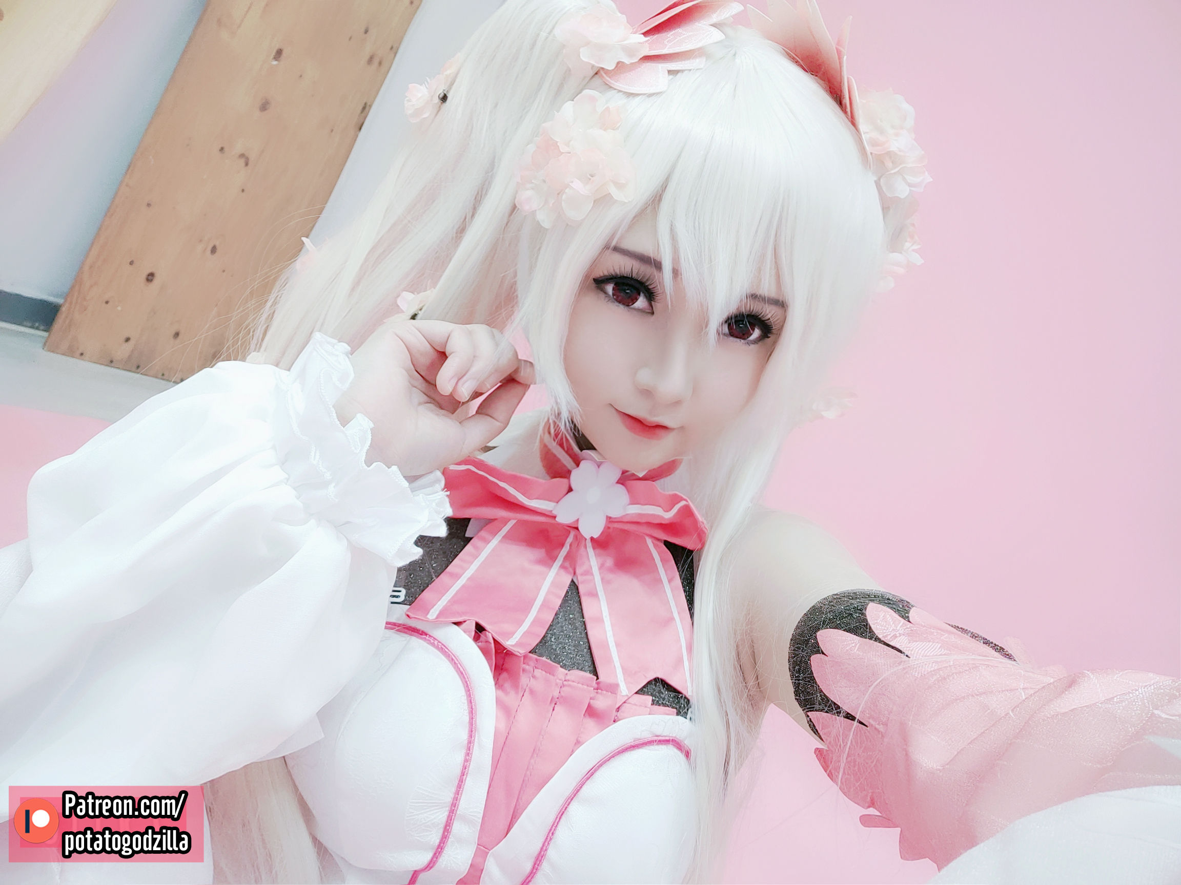 Coser小姐姐Potato Godzilla – Sakura Miku Cosplay-第29张