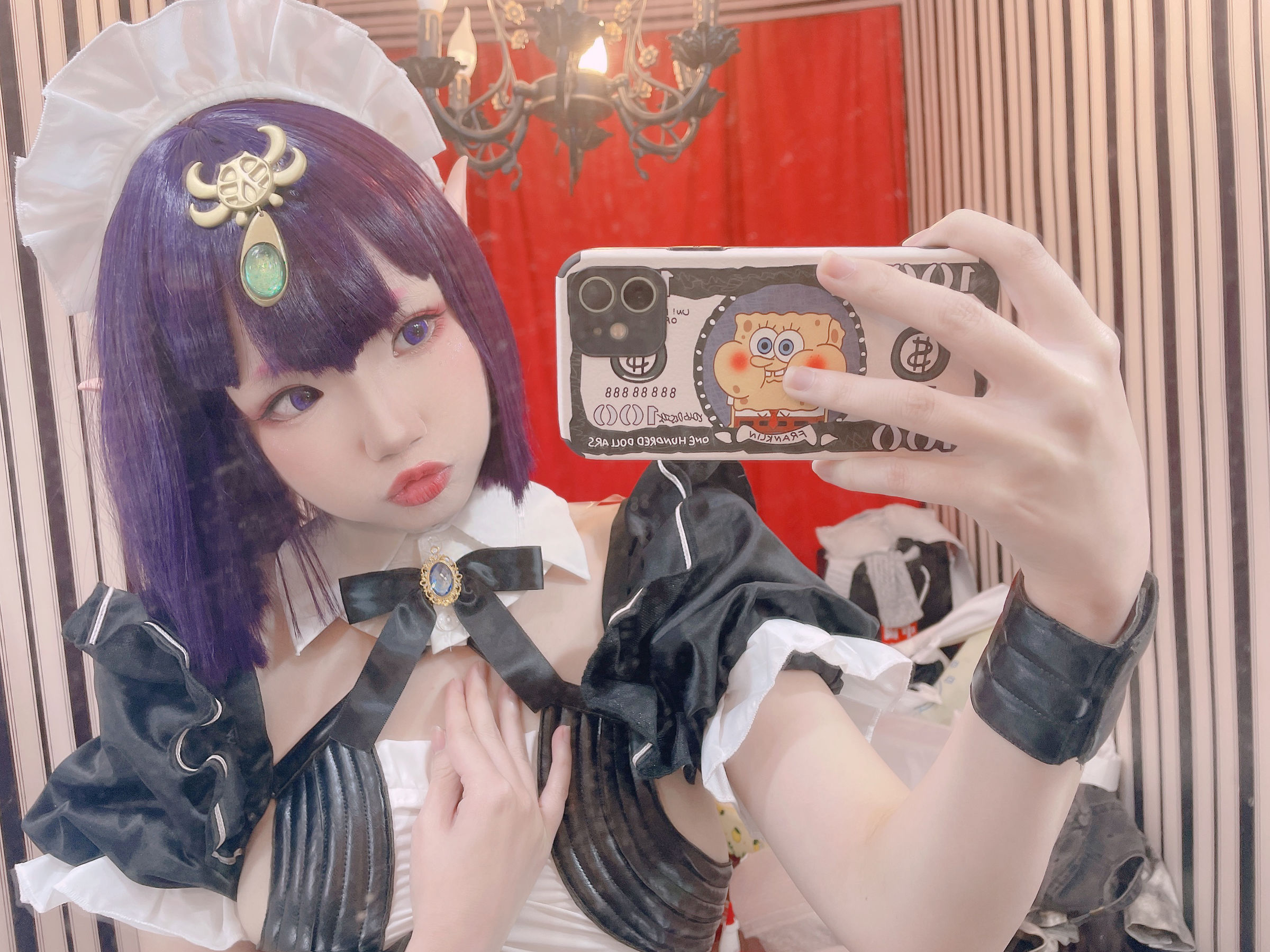 动漫博主雪晴Astra – 酒吞童子 女仆 Cosplay-第4张