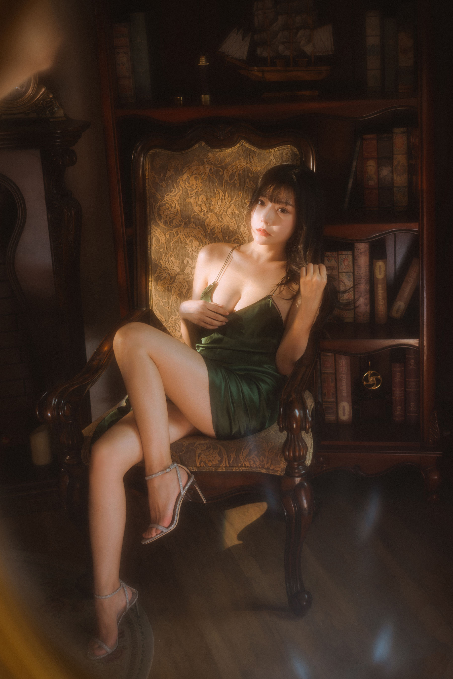 香草喵露露 – 杨枝甘露 绿色连衣裙 Cosplay-第33张