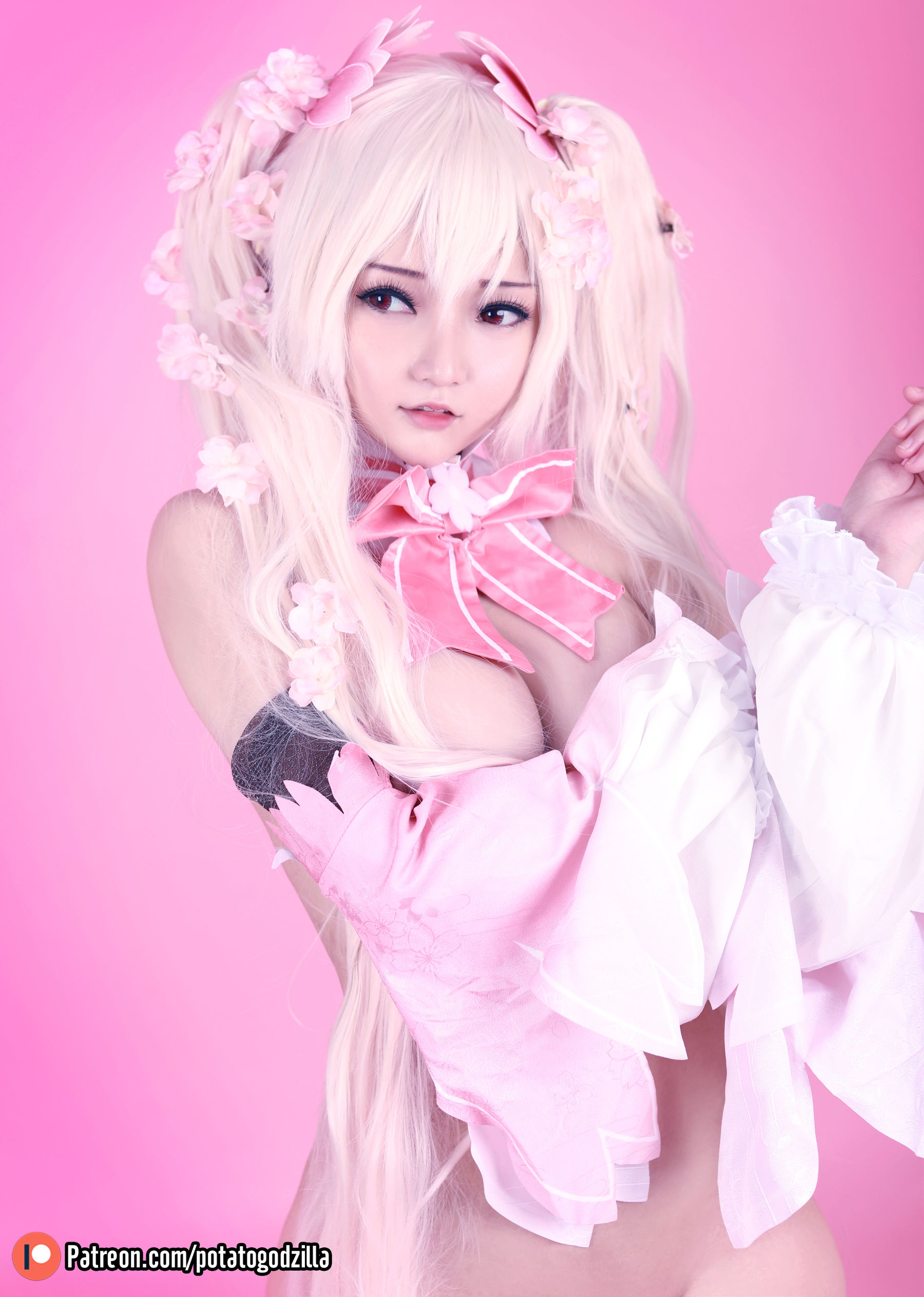 Coser小姐姐Potato Godzilla – Sakura Miku Cosplay-第36张