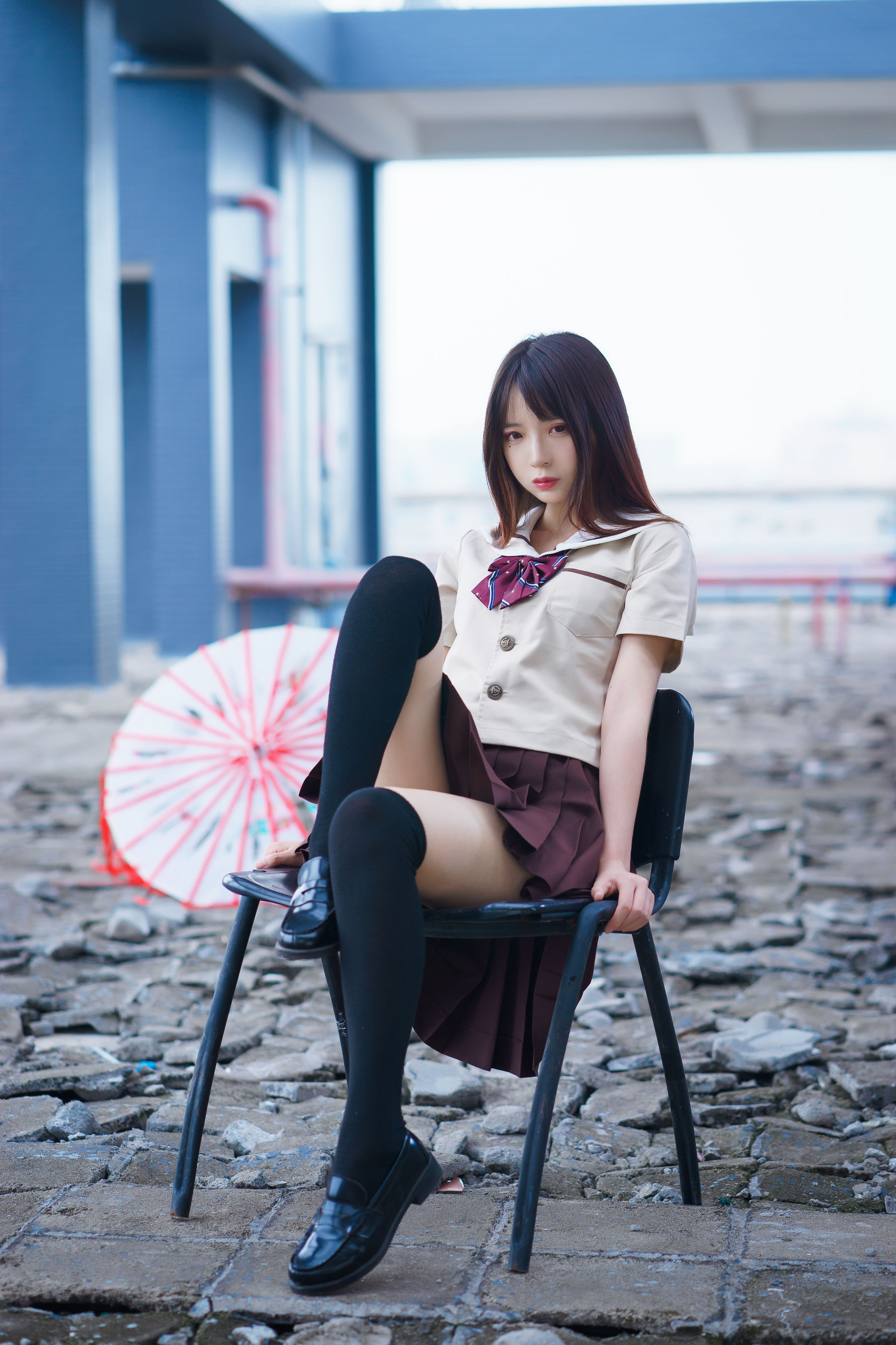 [萝莉COS] 疯猫ss《丝袜狂想曲(伞)》 Cosplay-第1张