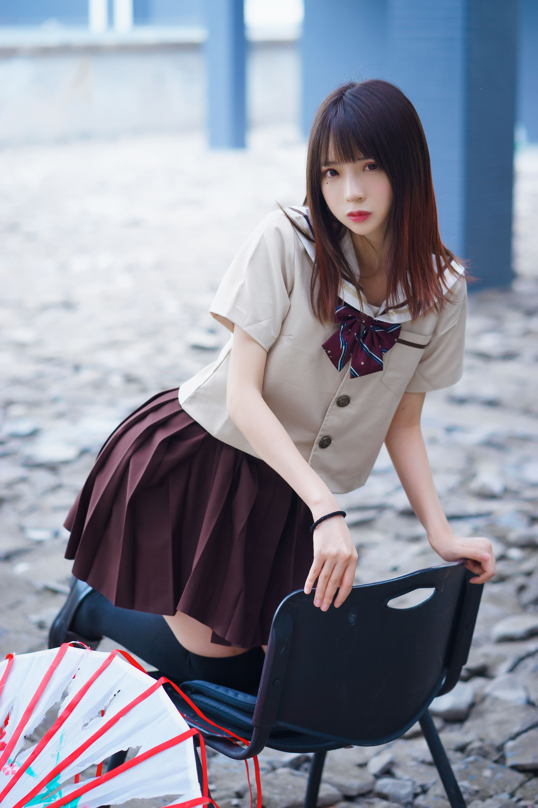 [萝莉COS] 疯猫ss《丝袜狂想曲(伞)》 Cosplay-第42张