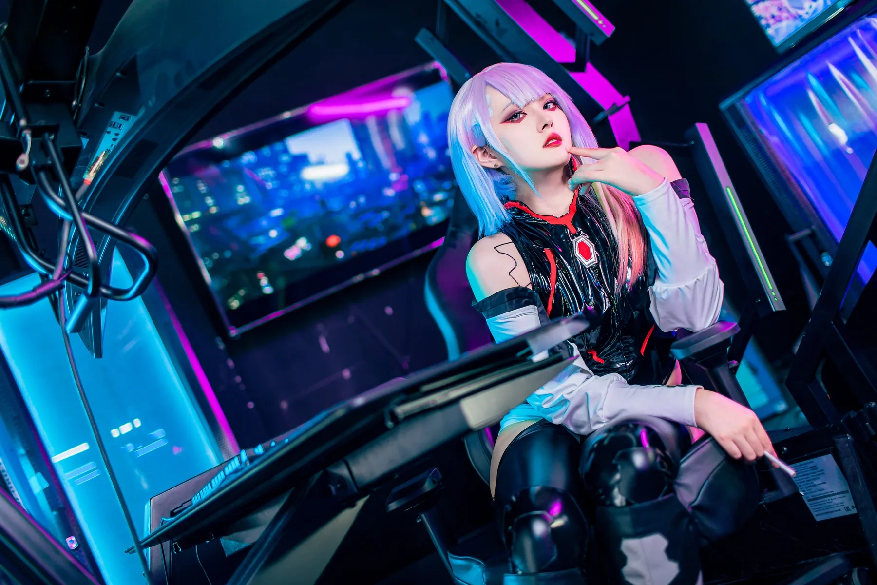 Natsuko夏夏子 – 赛博朋克边缘行者Lucy Cosplay-第12张
