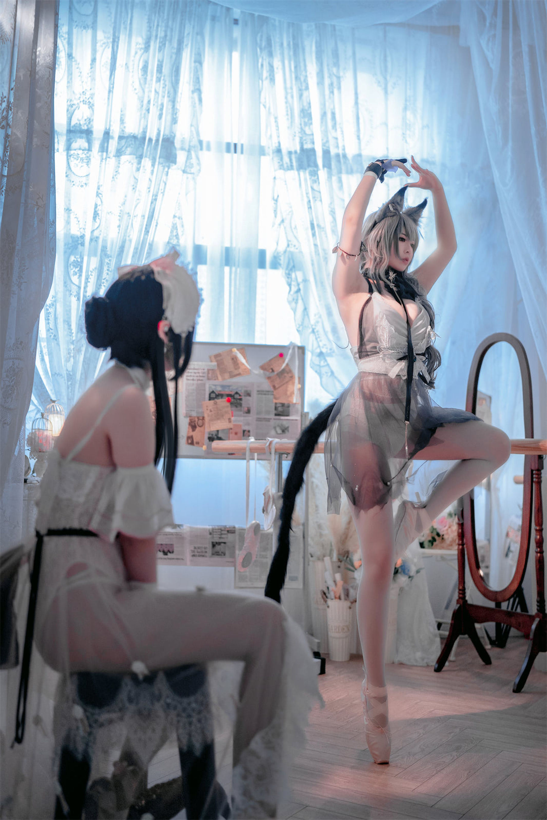面饼仙儿半半子 – Arknights 黑x森蚺バレエ Cosplay-第15张