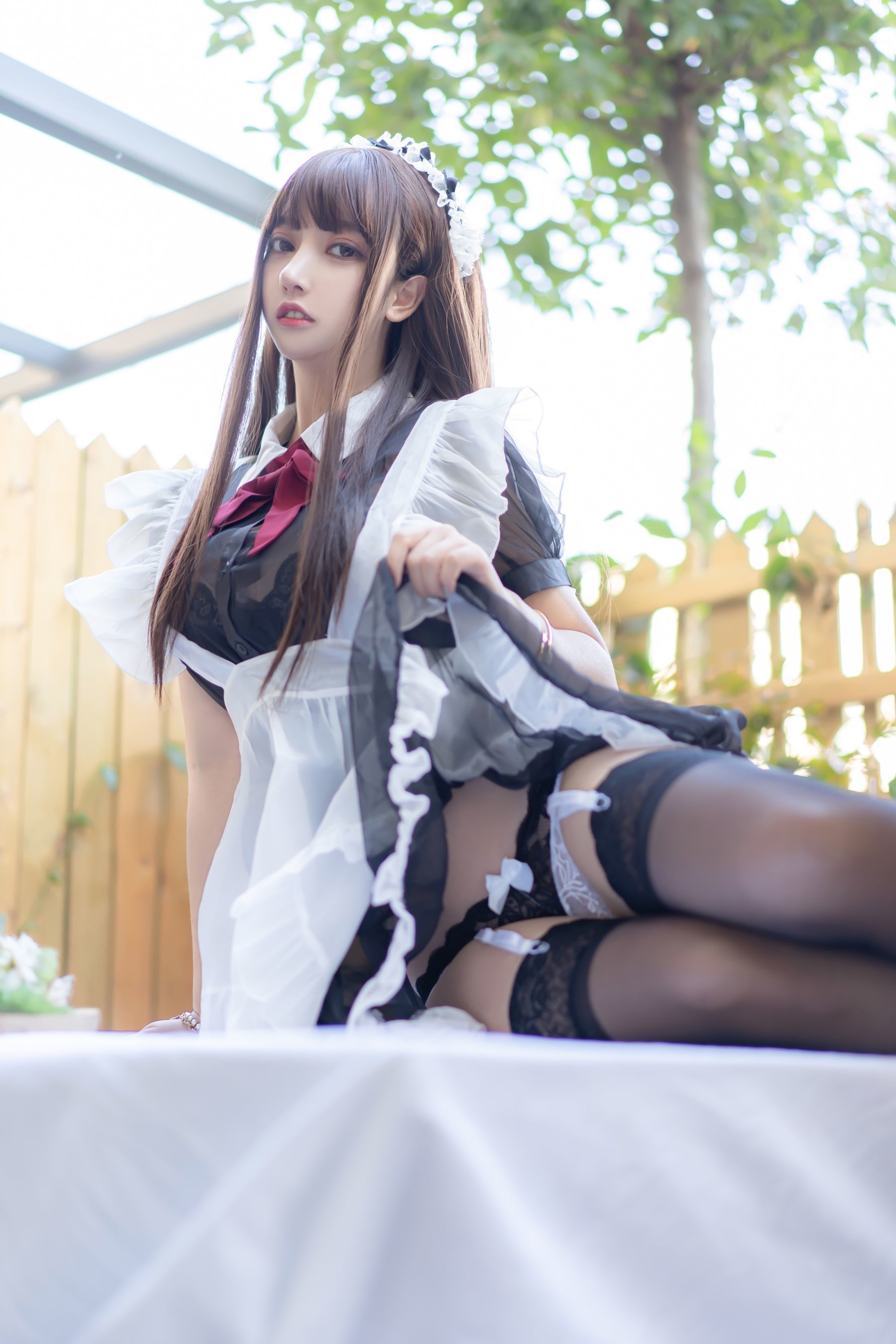 斗鱼米线线sama写真 透明女仆 Cosplay-第18张