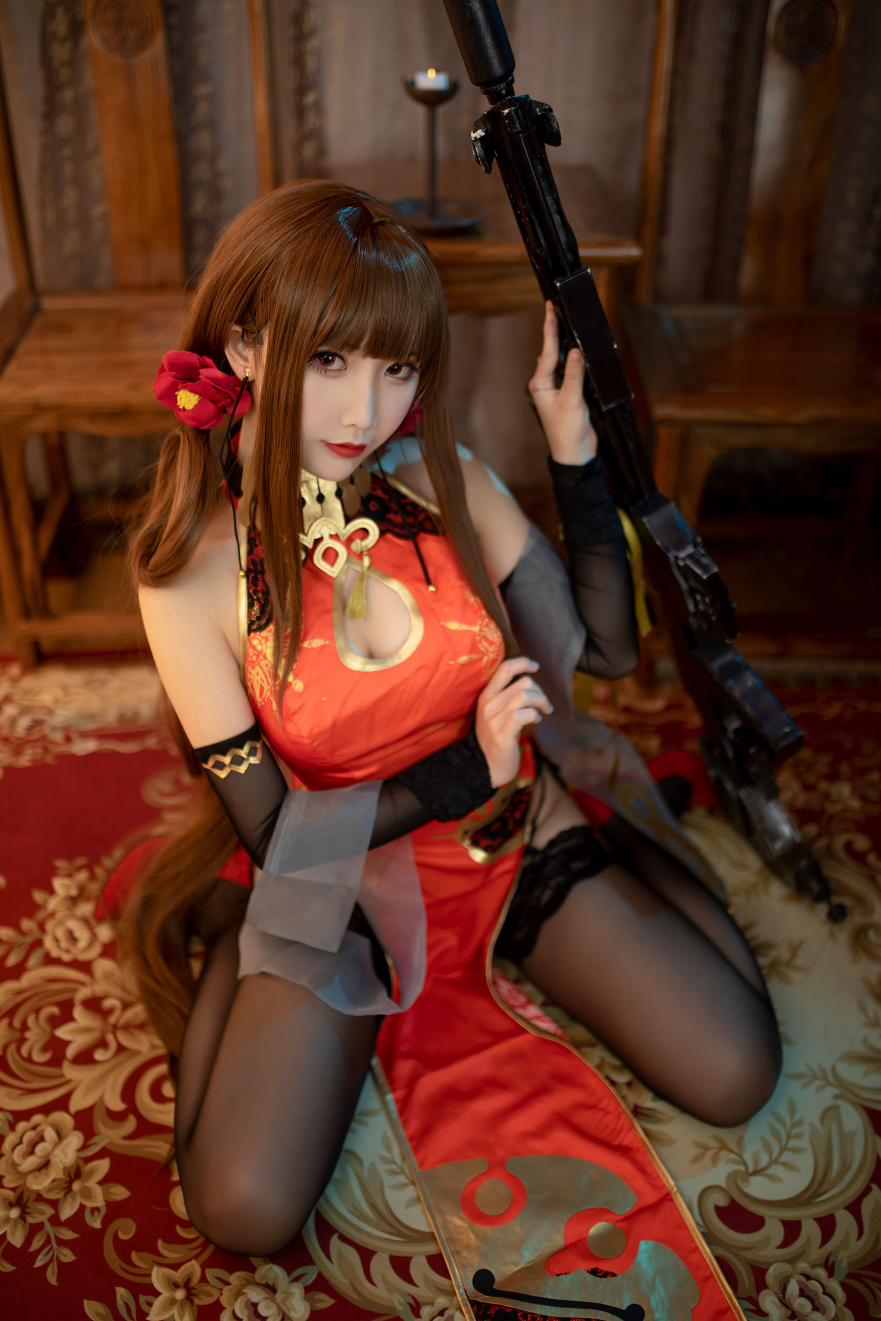可爱人气Coser面饼仙儿 – DSR50 红牡丹 Cosplay-第3张