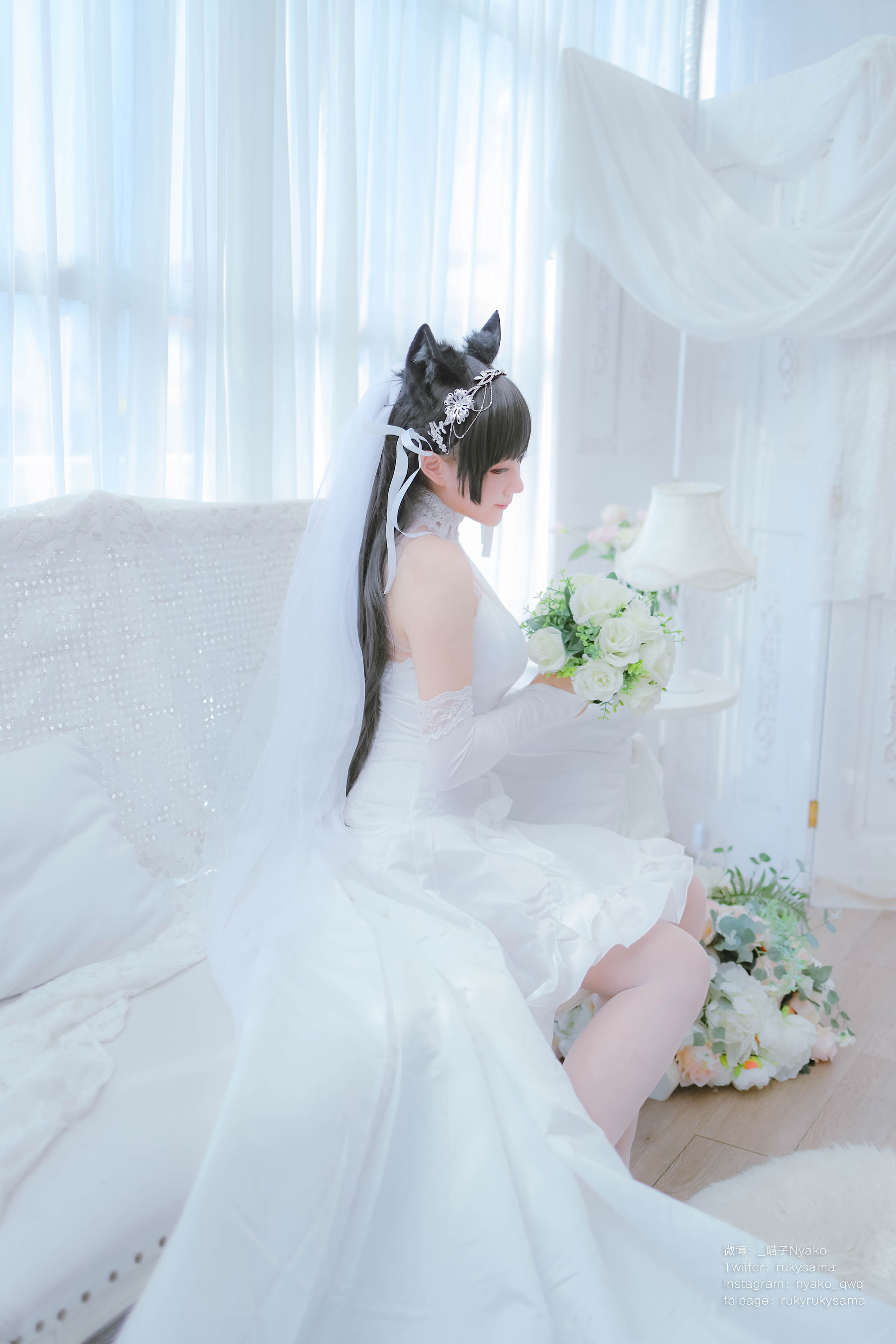 萌妹子Nyako喵子 – 爱宕婚纱 Cosplay-第3张