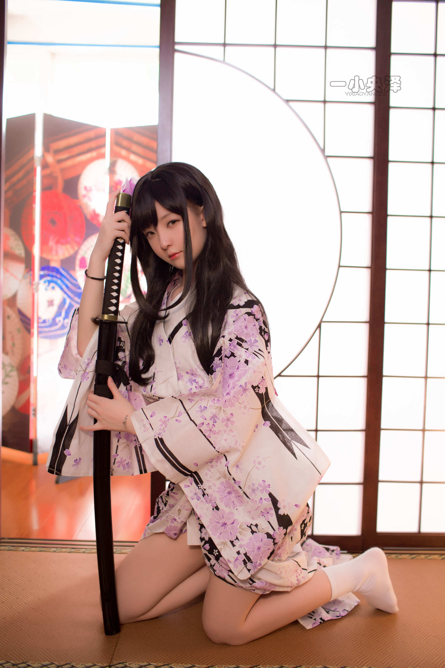[萝莉COS] 一小央泽 – 和服短袜 Cosplay-第12张