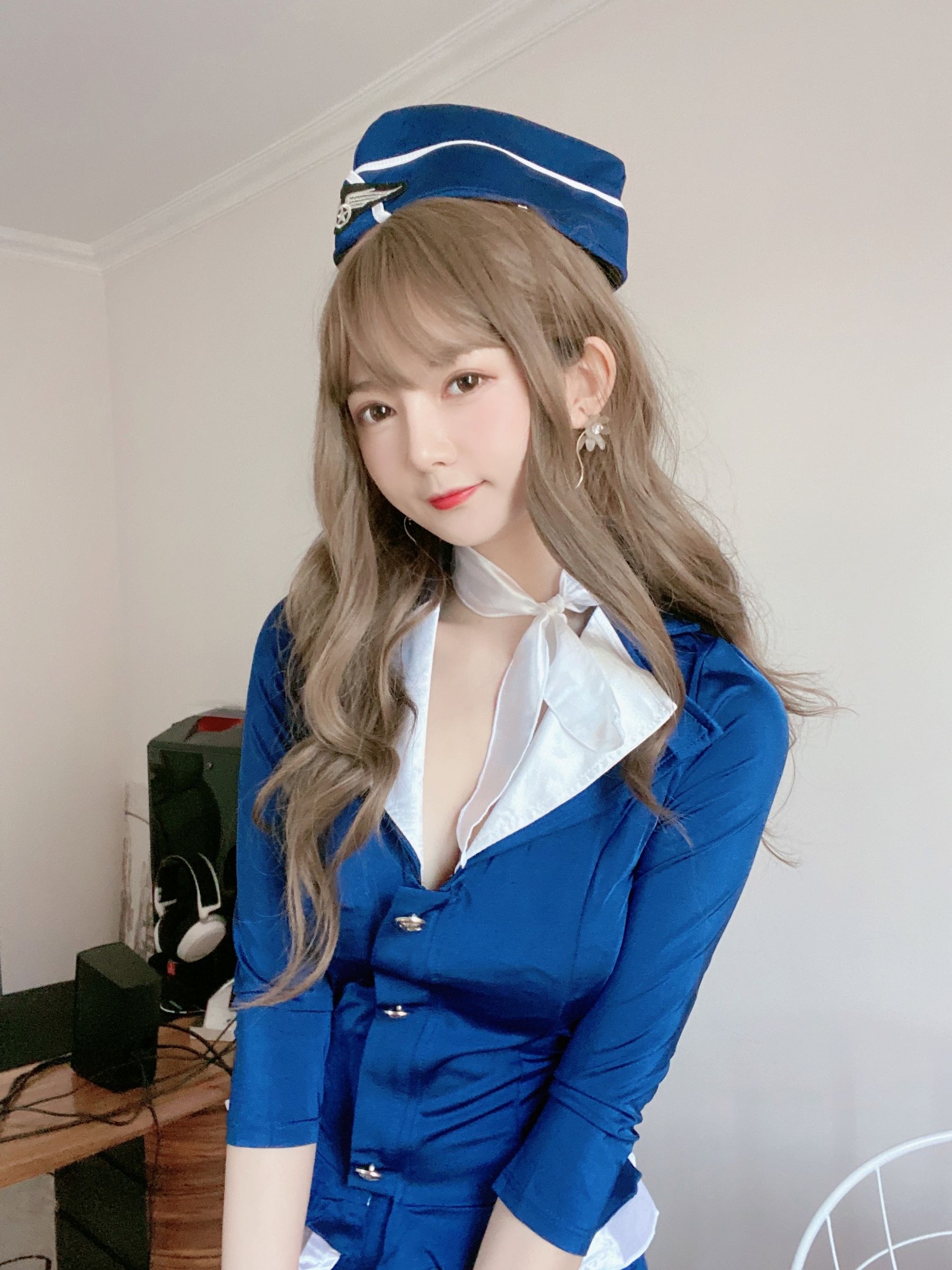 51酱 – 蓝色制服装 Cosplay-第2张