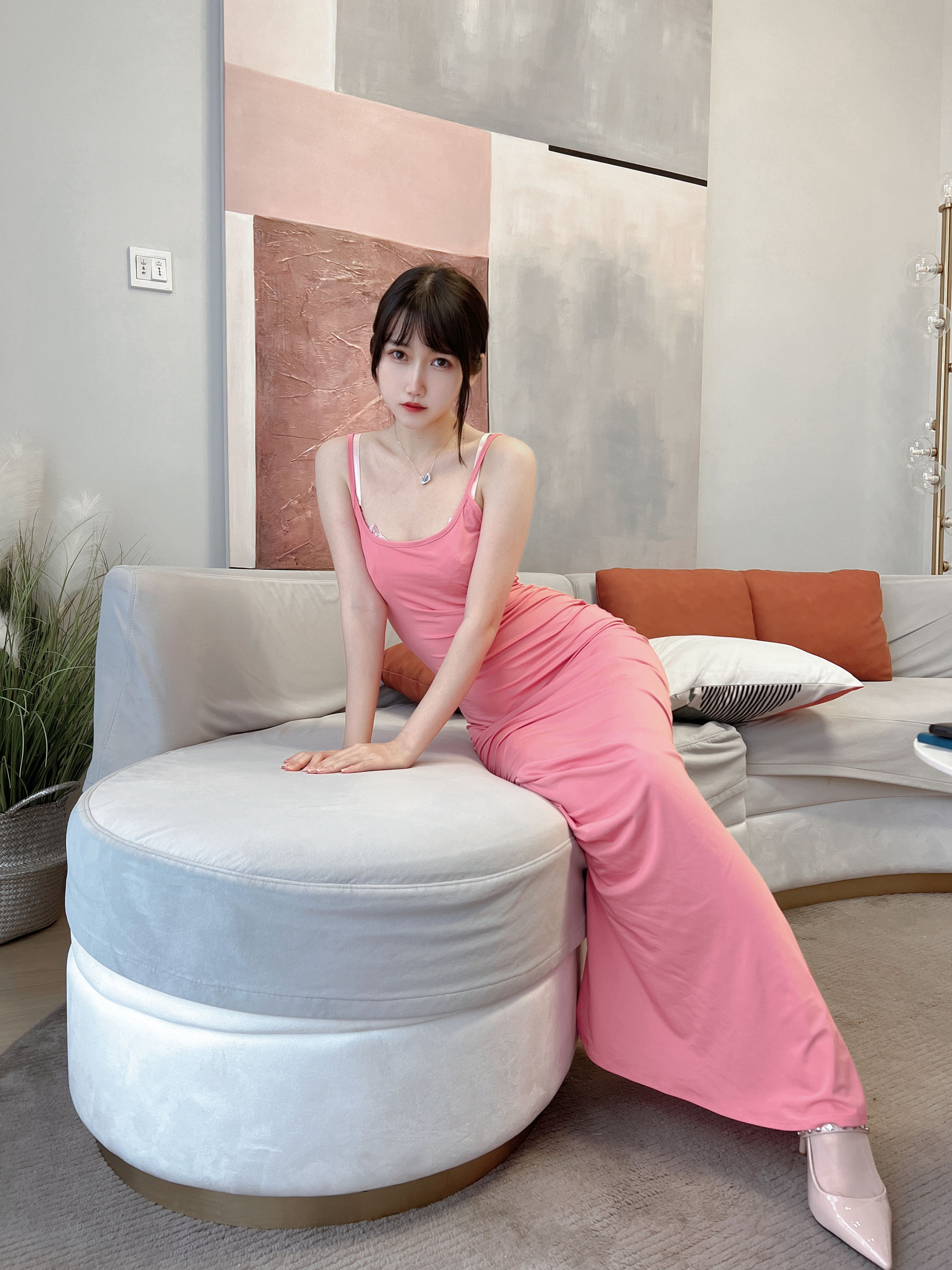 微博人气Coser不呆猫 – 浴室粉色激凸人妻 Cosplay-第37张