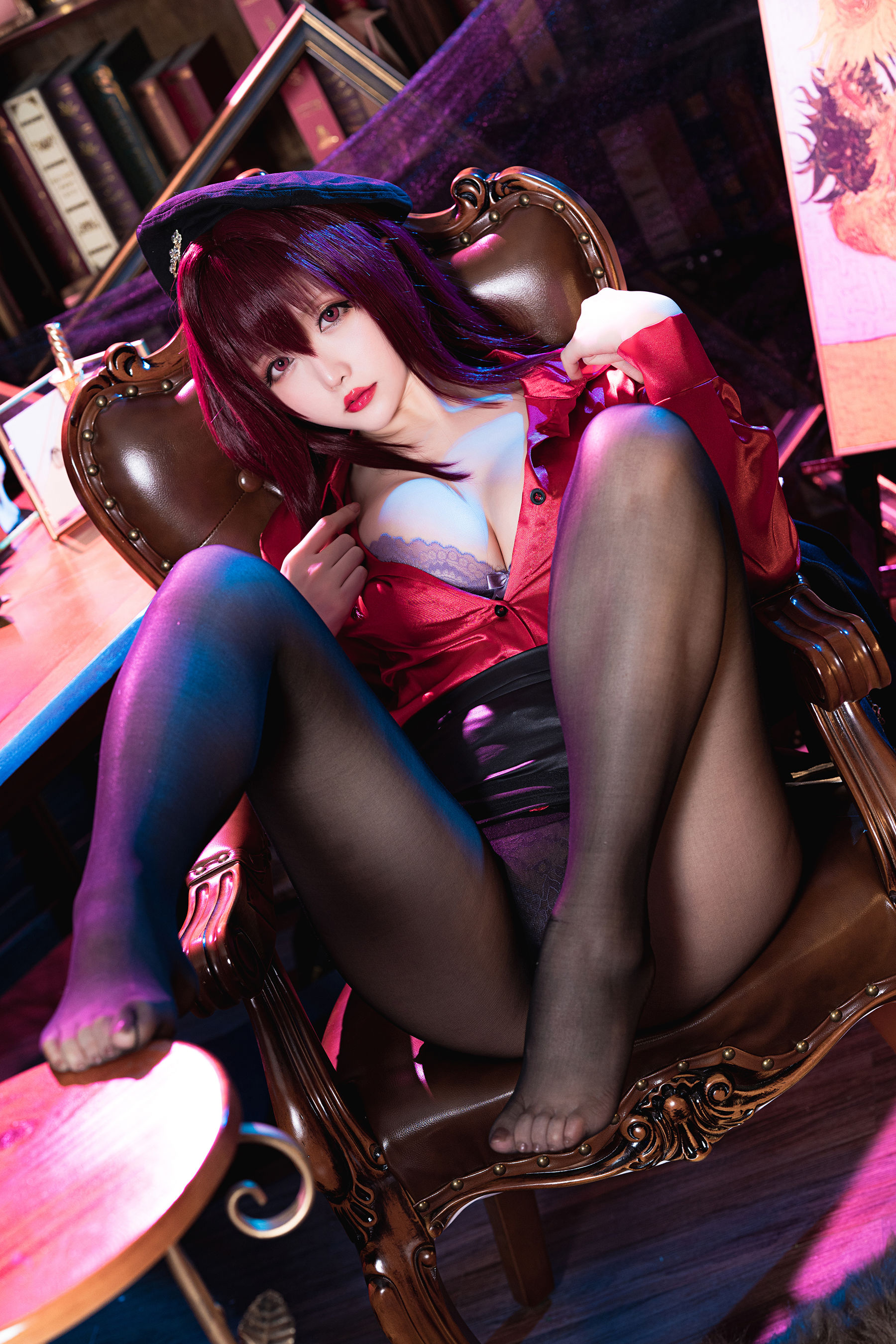 Coser小姐姐星之迟迟 – 斯卡哈-真红教枪 Cosplay-第26张