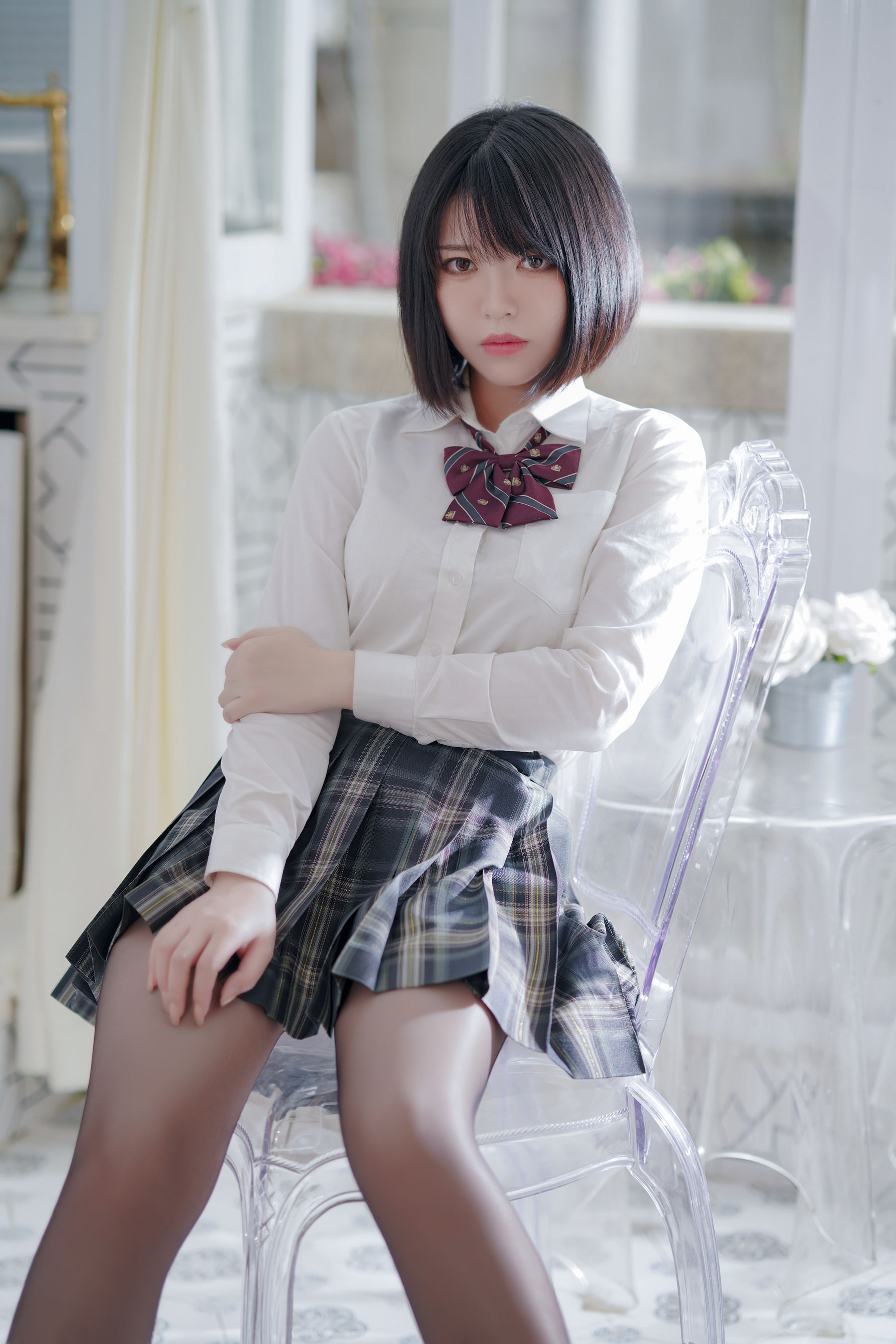 半半子 – 彼女の制服姿が好き Cosplay-第10张