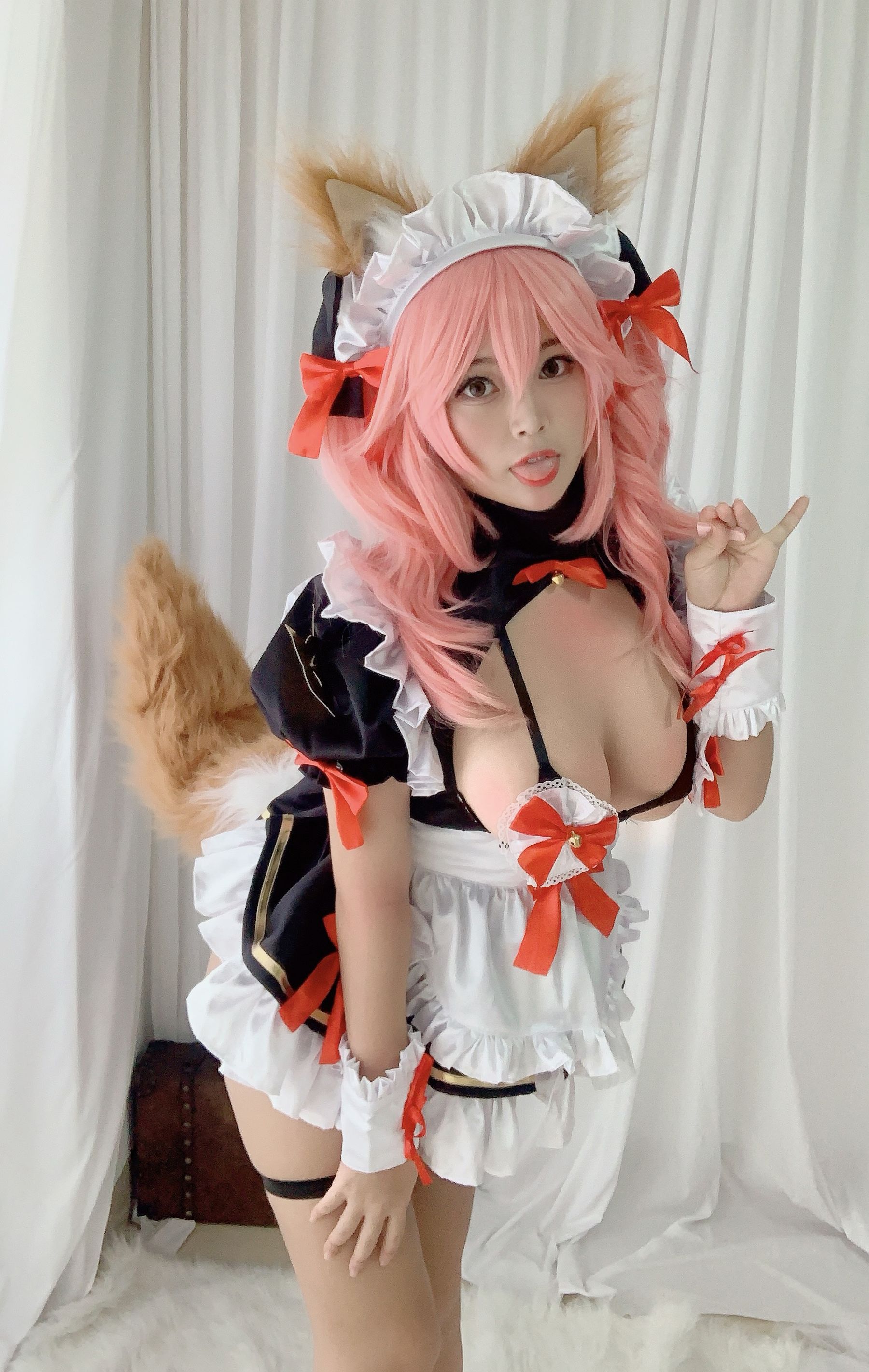 萌系小姐姐-白烨- – 玉藻前同人女仆 Cosplay-第4张